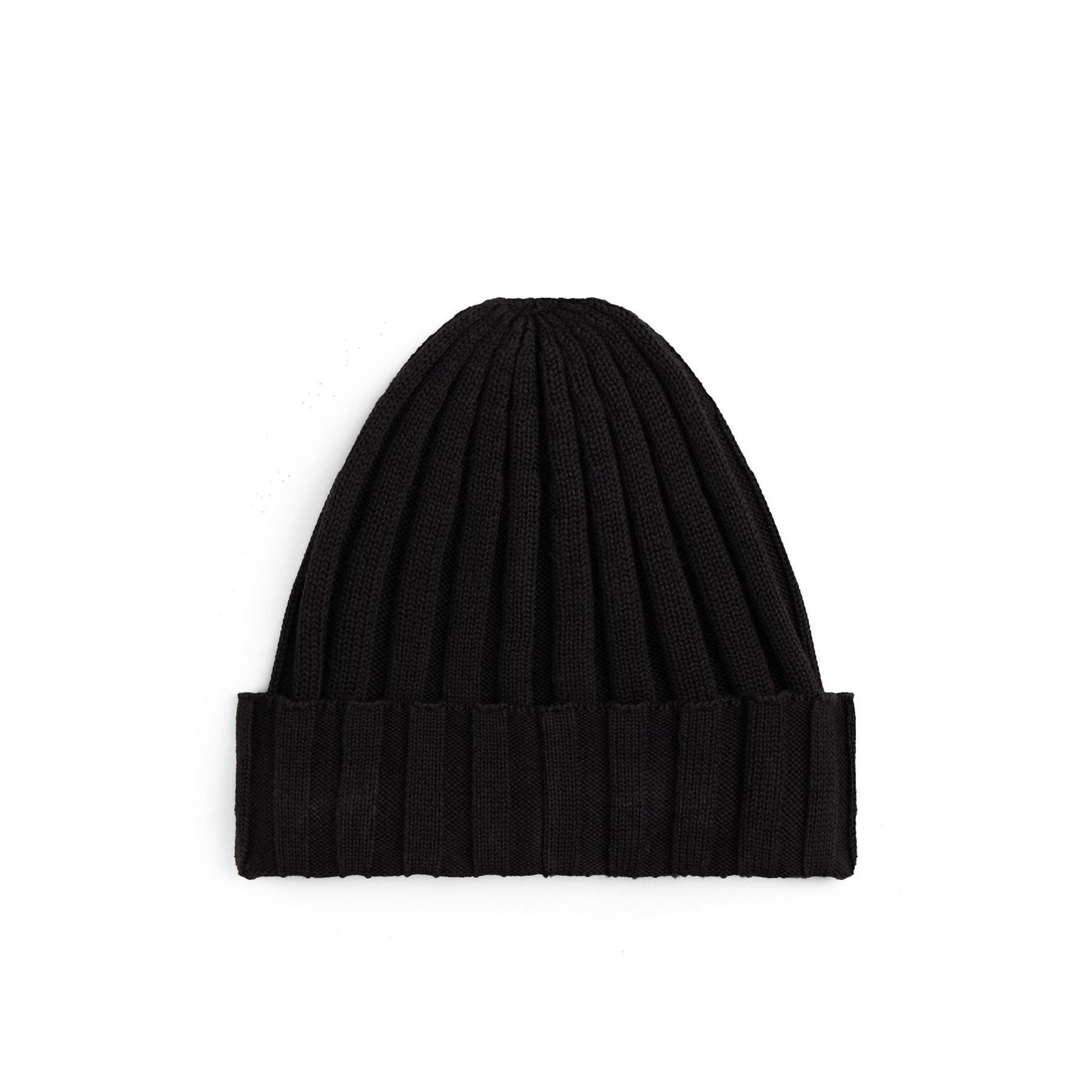 Tommy Hilfiger Flag Embroidered Logo Ribbed Turn Up Beanie