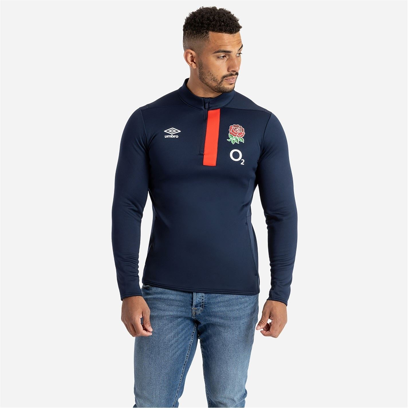 Umbro England Rugby Half Zip Fleece Top 2023 2024 Adults