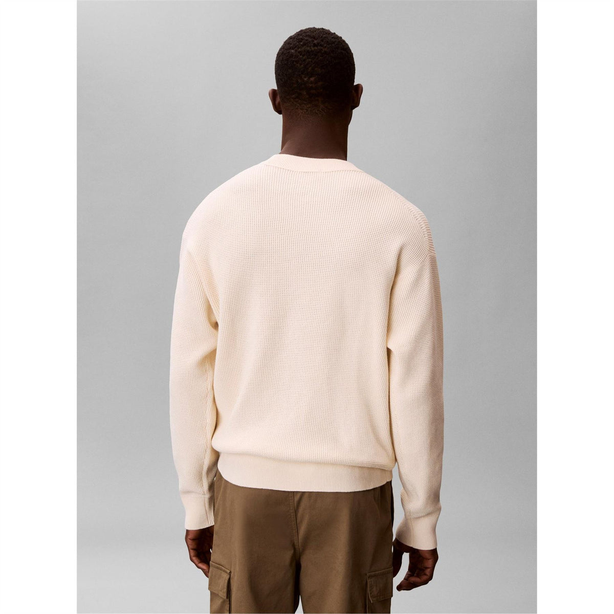 Calvin Klein Jeans Crew Neck Ribbed Collar Long Sleeve Sweater