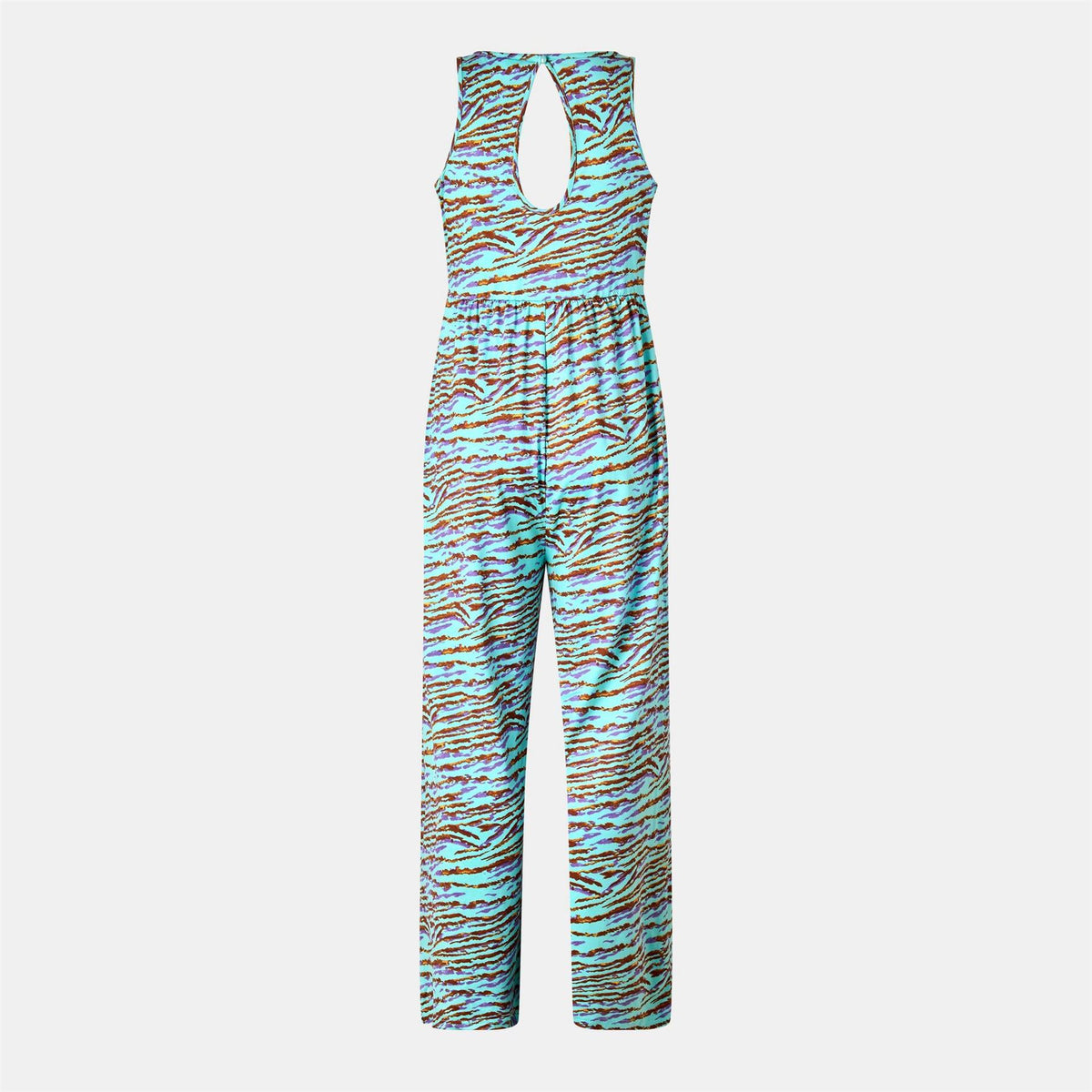 Mamalicious Crew Neck Sleeveless Animal Patterned Jumpsuit