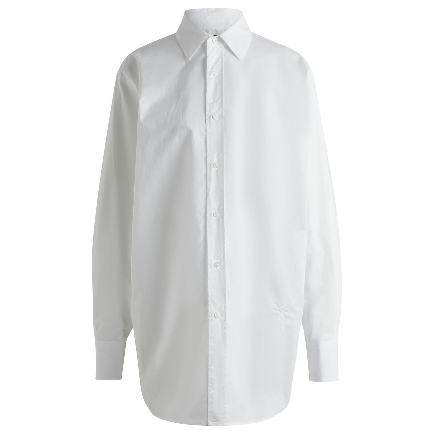 Boss Collared Neck Point Collar Long Sleeve Shirt