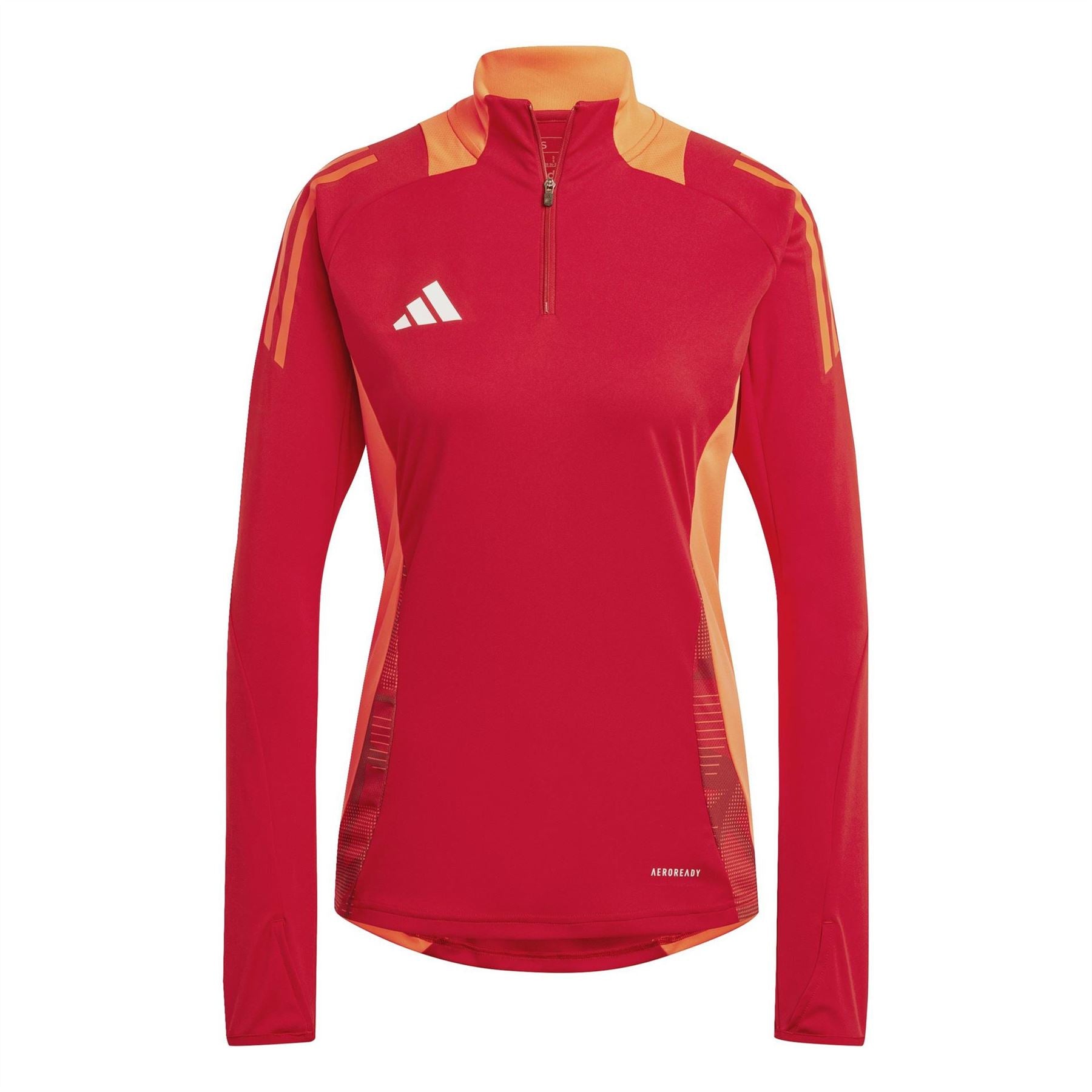 adidas Three Bar Logo Funnel Neck Raglan Sleeve Athletic Top