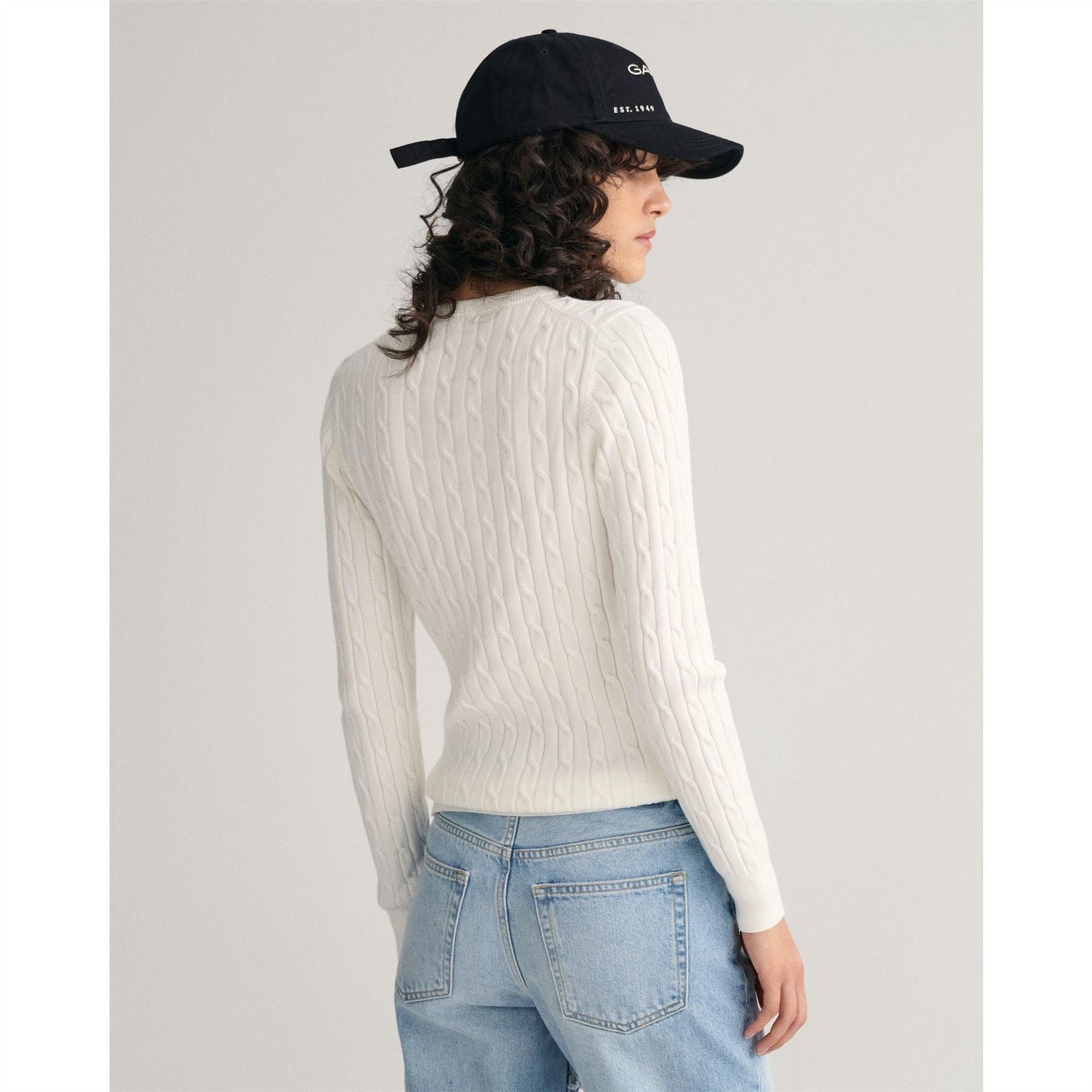 Gant Cotton Cable Knit Crew Neck Sweater