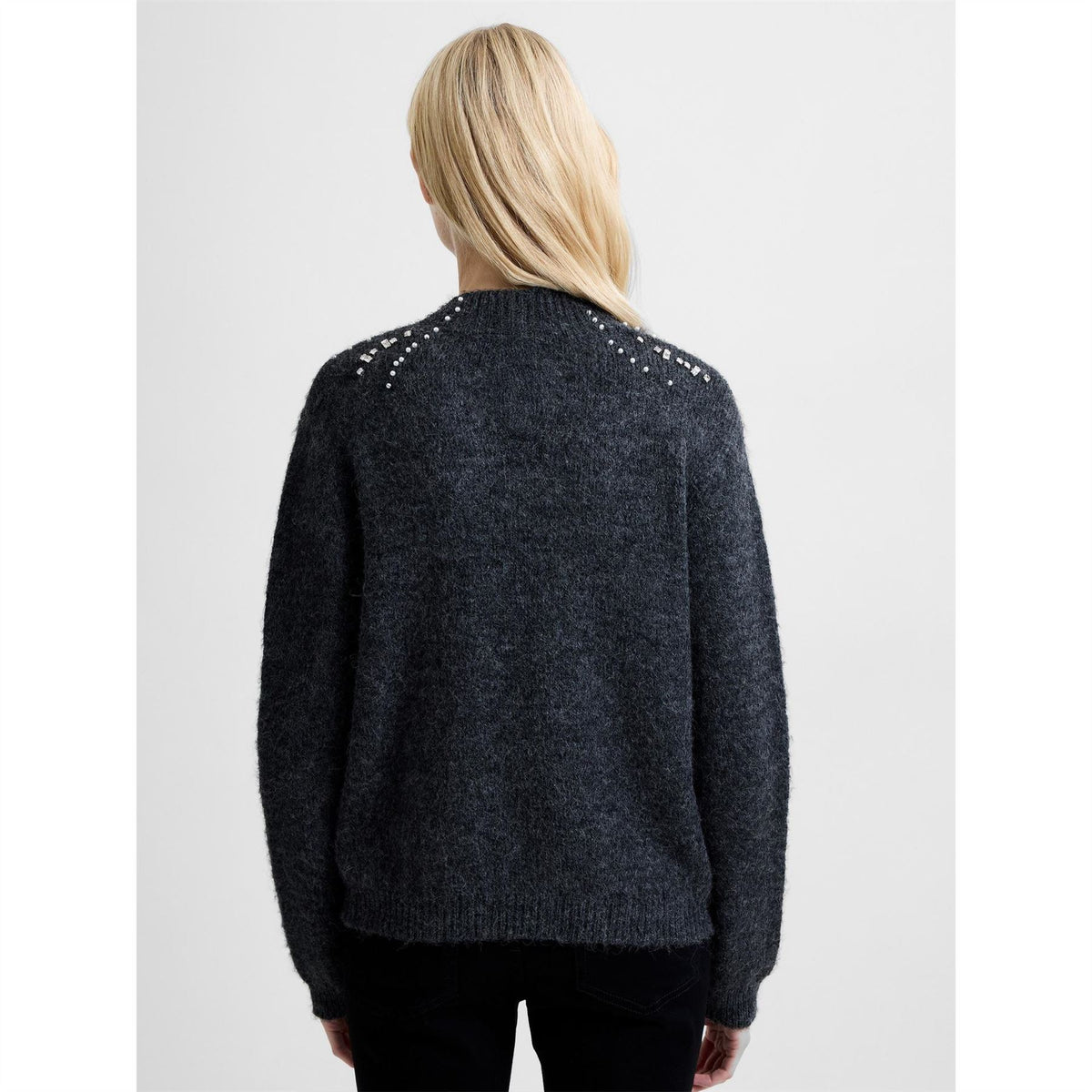 French Connection Tatiana Bead Crew Neck Long Sleeve Sweater