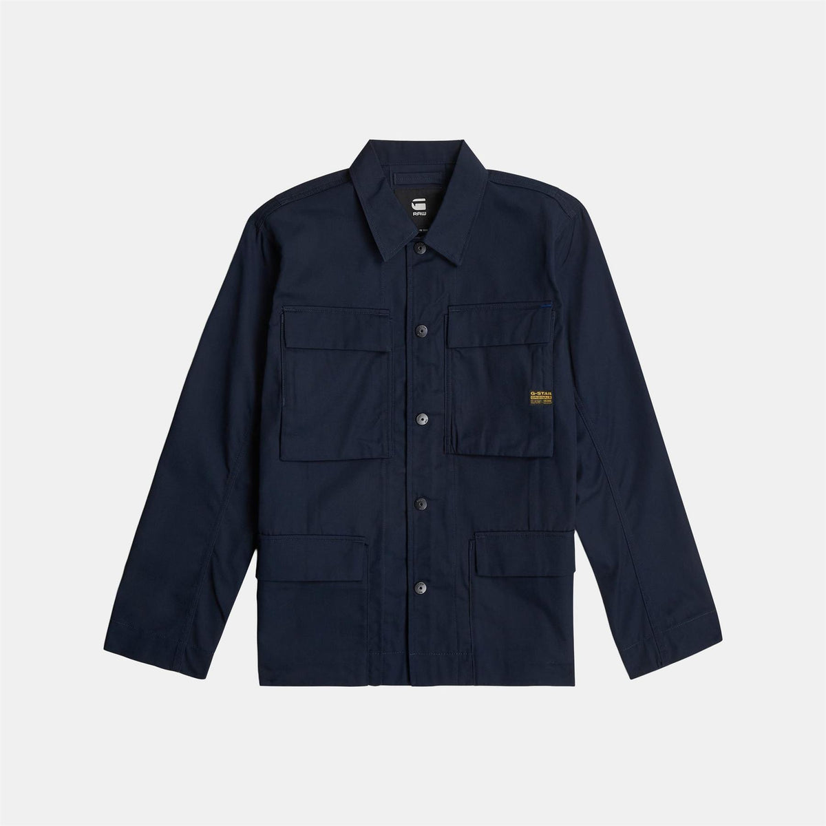 G Star Solid Patterned Overshirt with Flap Pocket