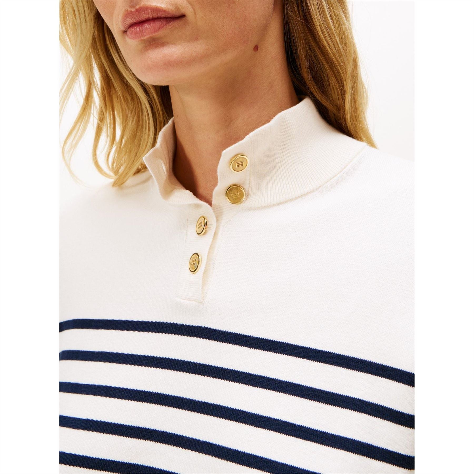 Tommy Hilfiger Gold Button Crew Sweatshirt