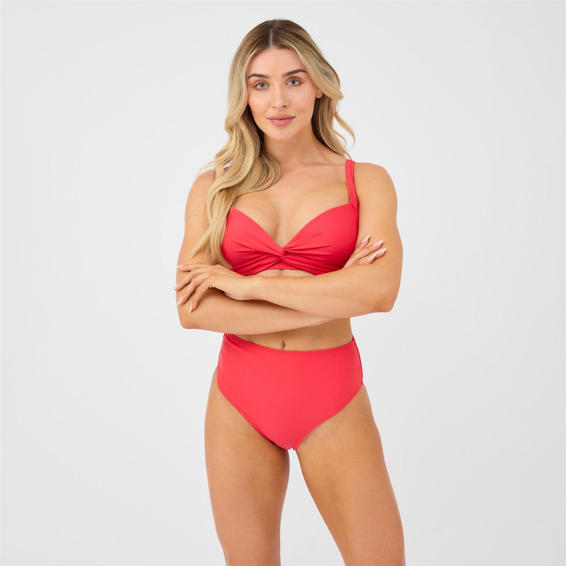Be You Womens High Waist High Leg Bikini Bottoms
