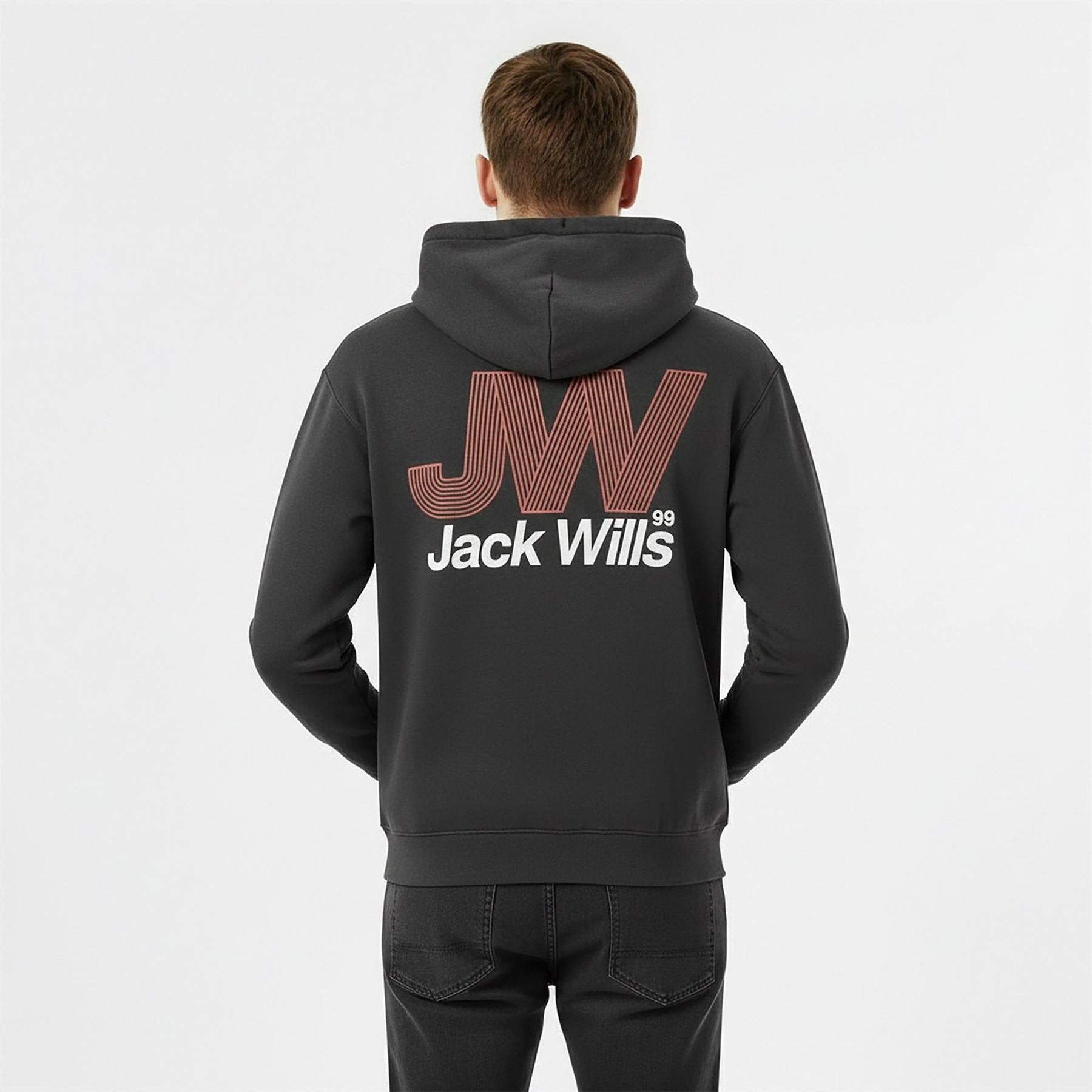 Jack Wills Blur Lettering Hooded Relaxed Sweatshirt