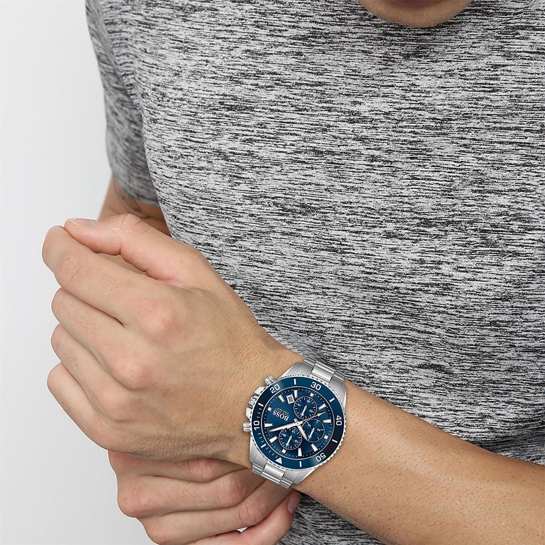 Boss Admiral Stainless Steel Mesh Strap Watch