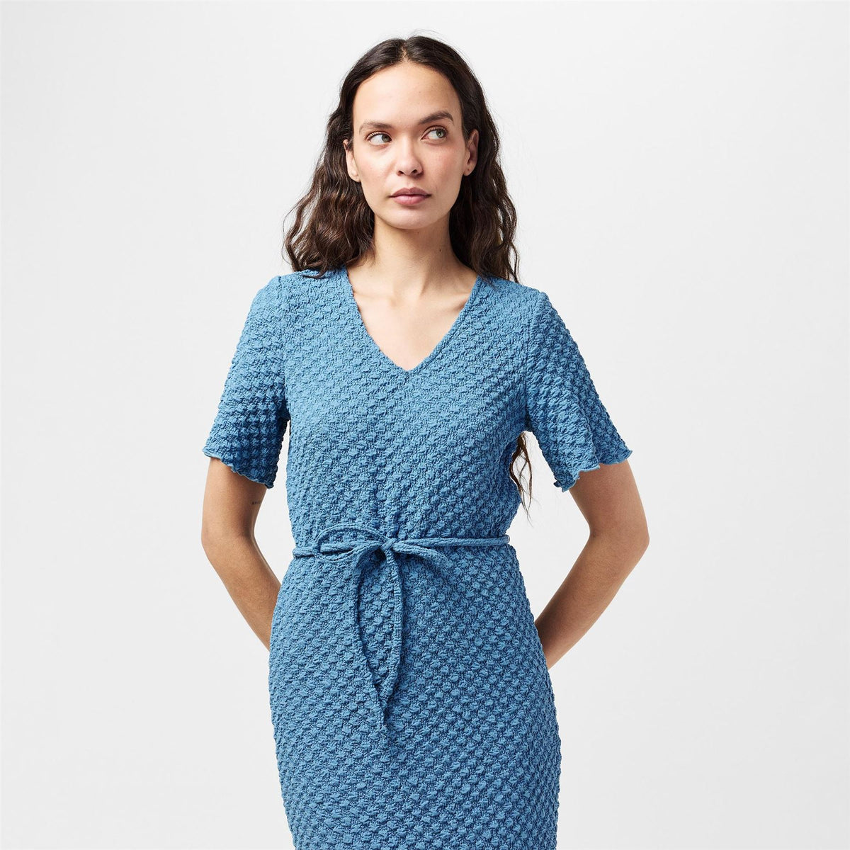 Vero Moda Bubble V-Neck Midi A-Line Dress