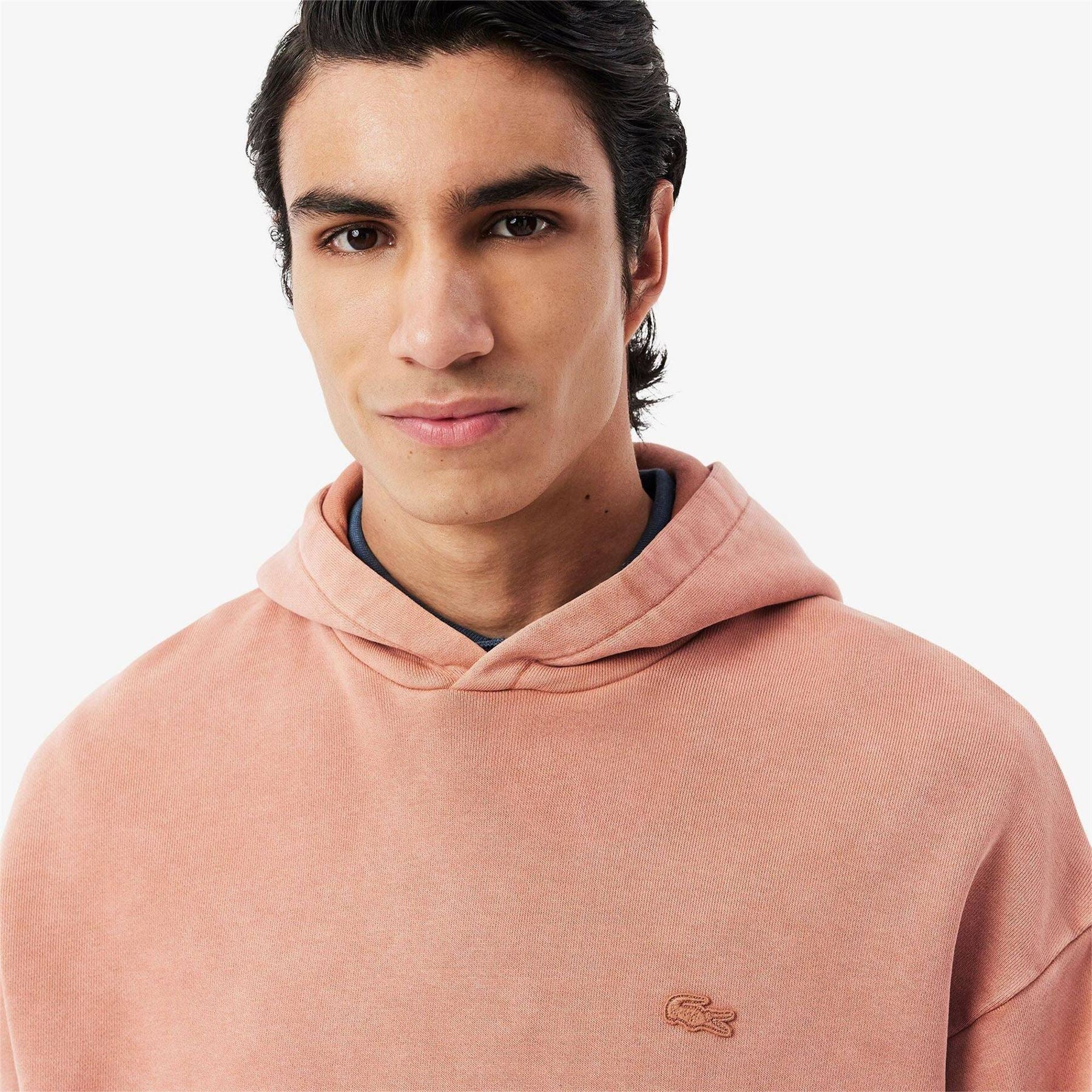 Lacoste Hooded Relaxed Fit Crocodile Print Sweatshirt