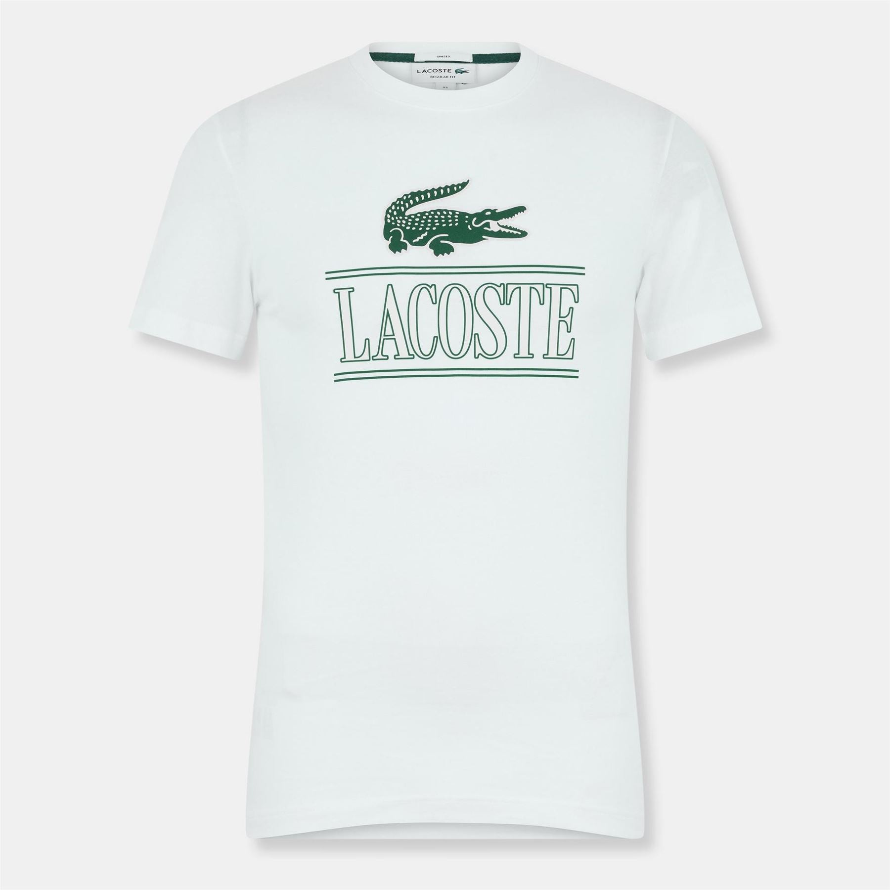 Lacoste Crocodile Print Lettering Regular Fit T-Shirt