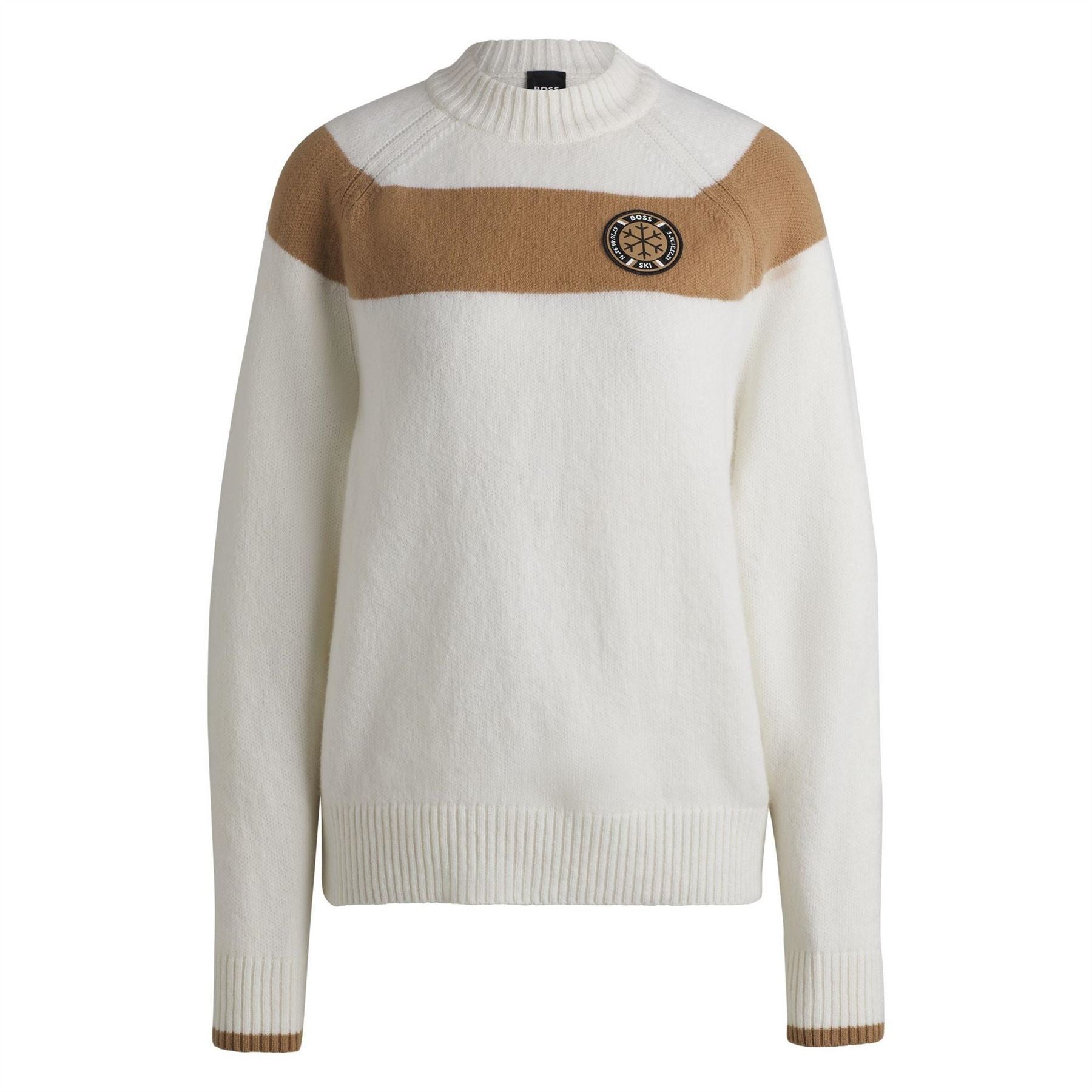 Boss Rib Crew Neck Raglan Long Sleeve Sweater
