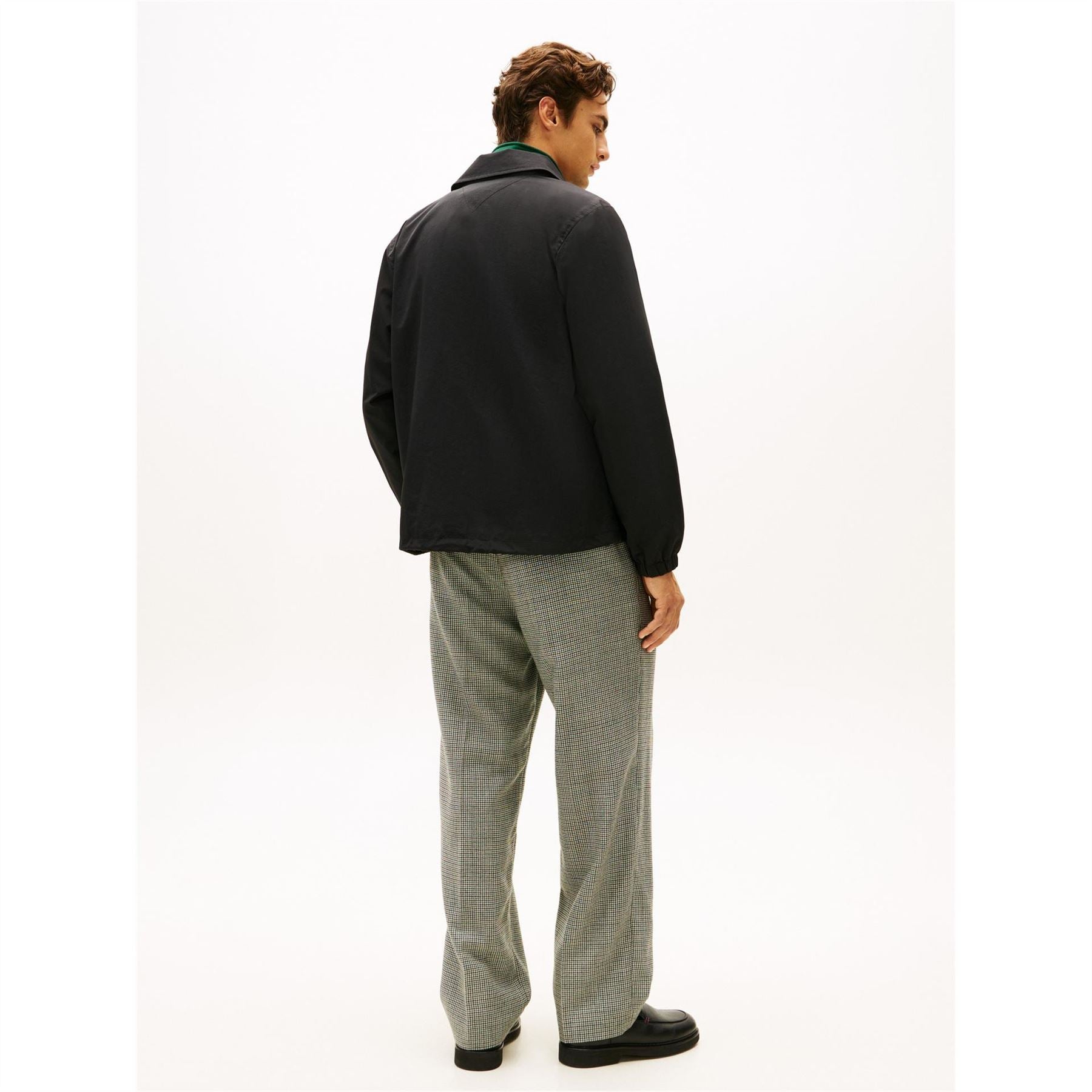 Tommy Hilfiger Solid Patterned Snap Button Coach Jacket with Front Pocket