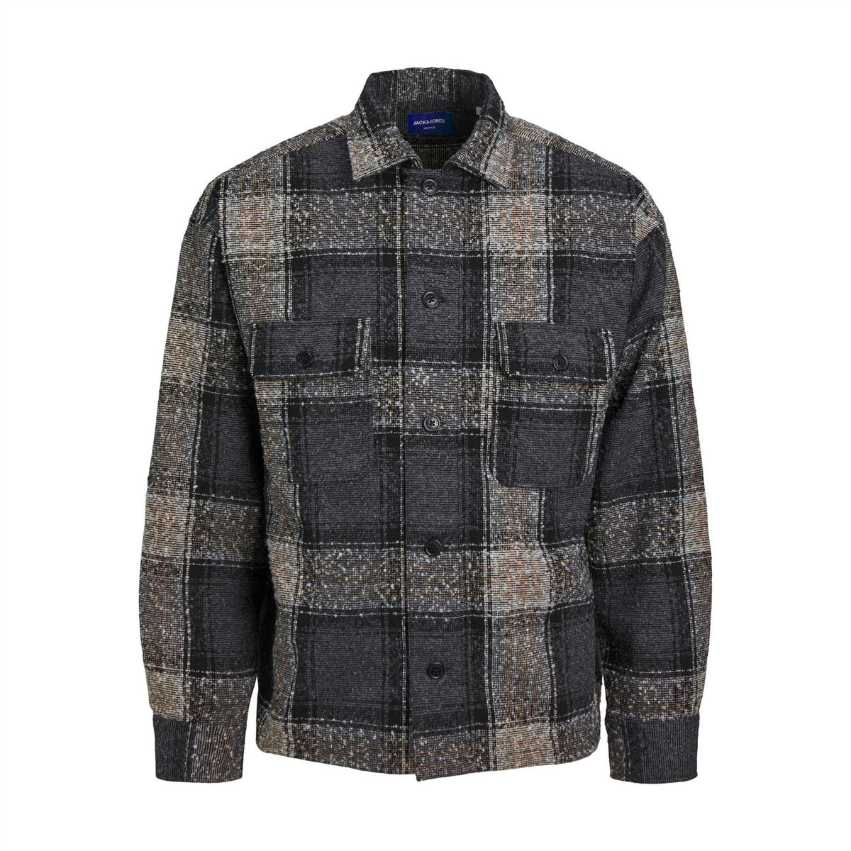 Jack and Jones Boucle Regular Fit Long Sleeve Cuff Sleeve Front Pocket Shirt