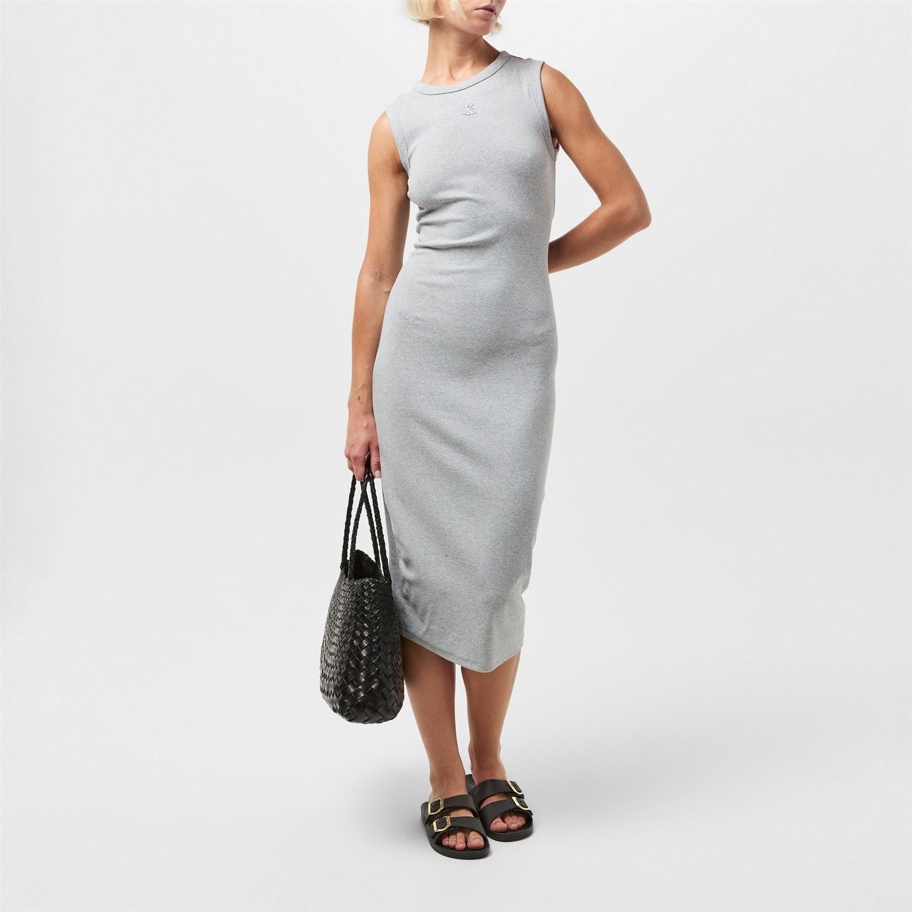 Calvin Klein Jeans Midi Crew Neck Bodycon Dress