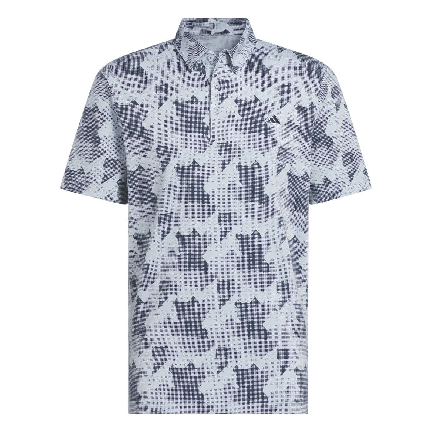 adidas Mens All Over Print Golf Polo Shirt