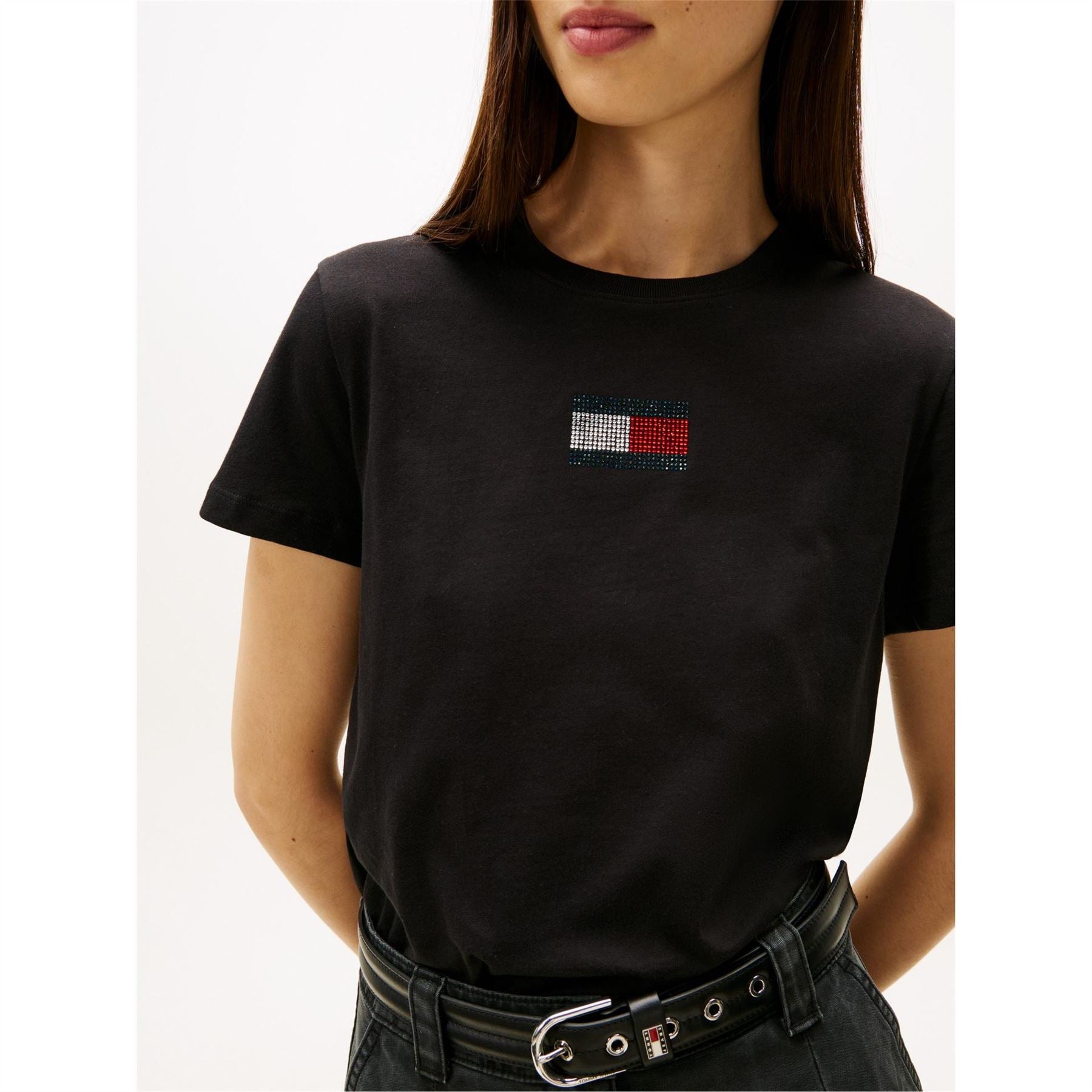 Tommy Jeans Flag Graphic Crew Neck Short Sleeve T-Shirt