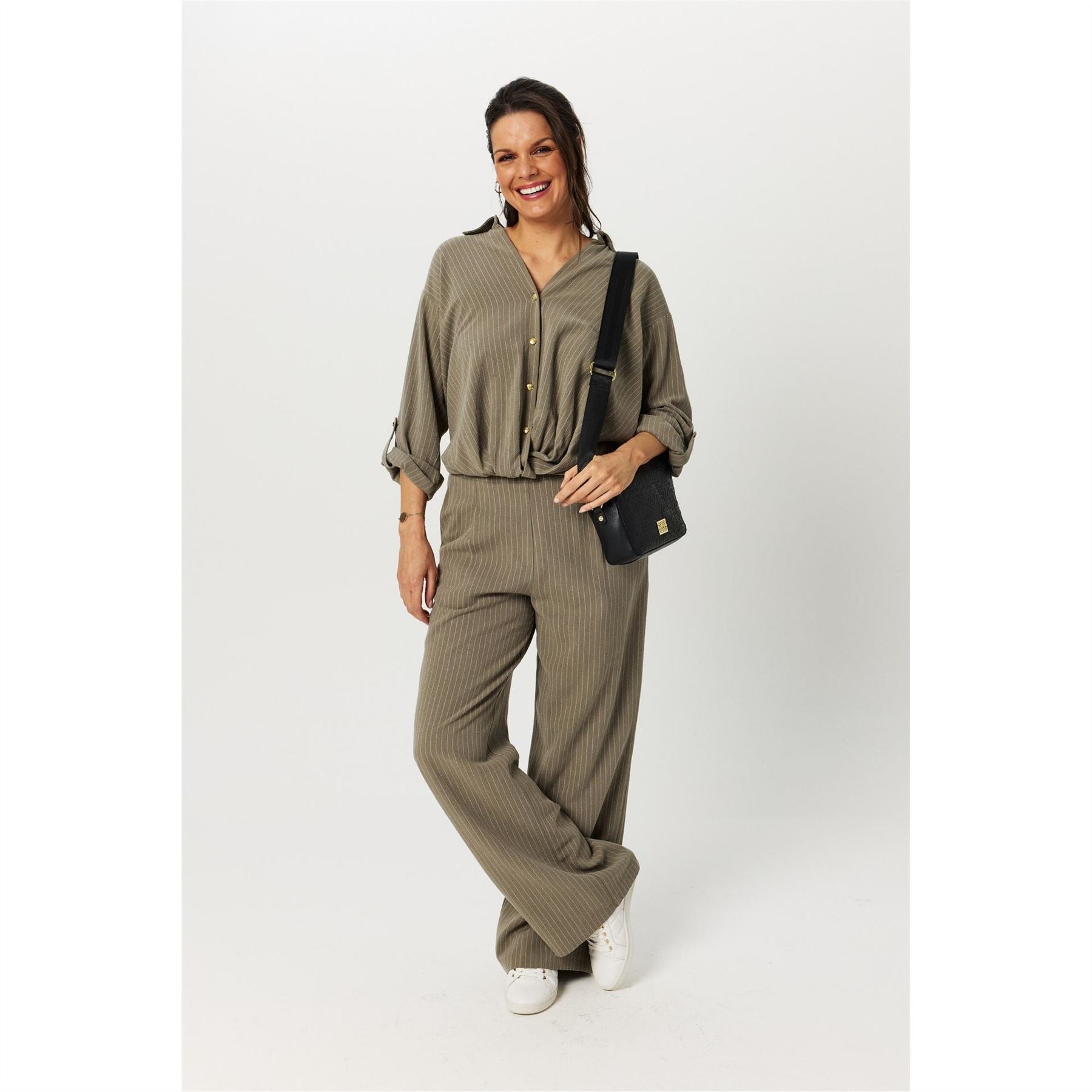 Biba Vertical Stripe Wide Leg Trousers