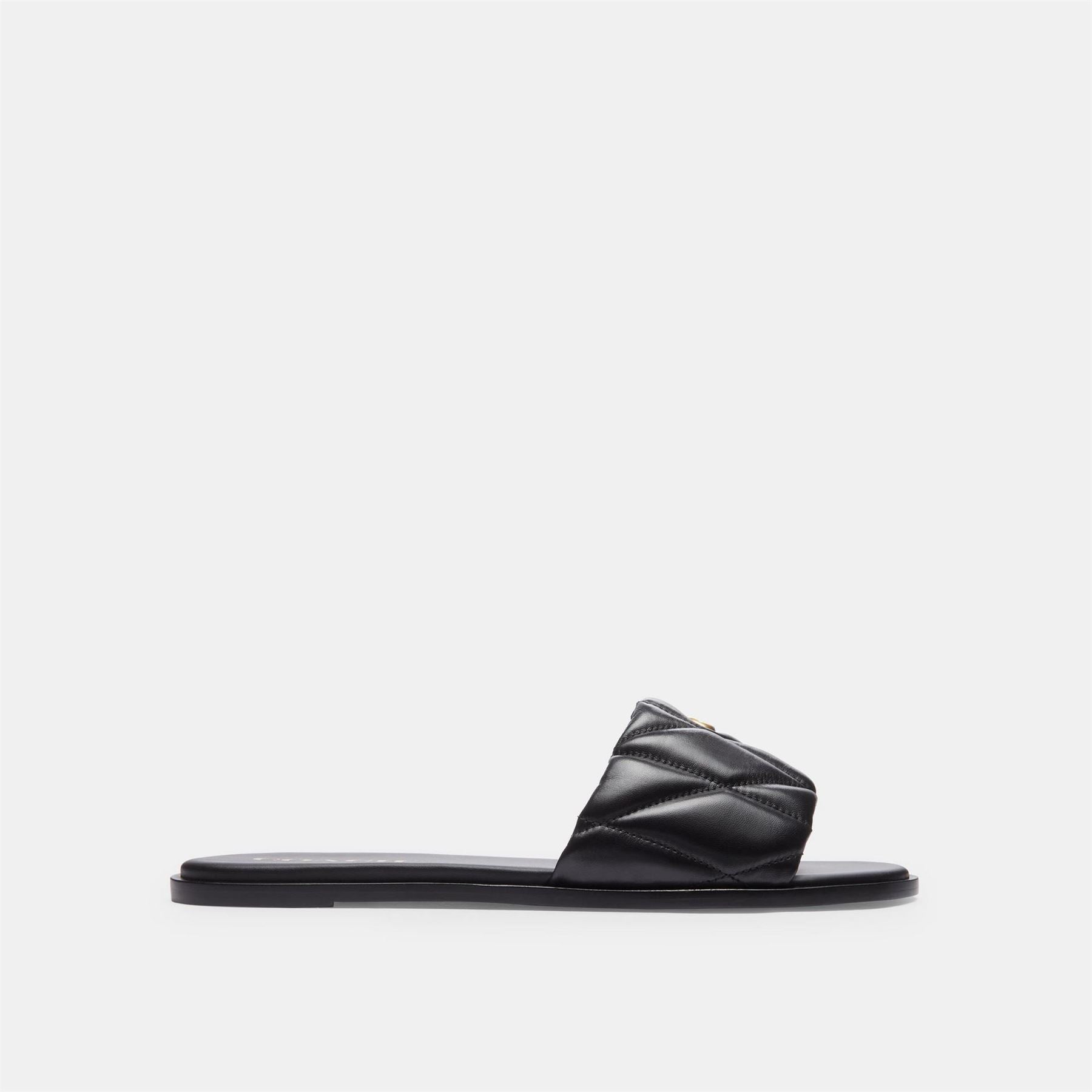 Coach Holly Quilted Leather Slip On Flat Sandals