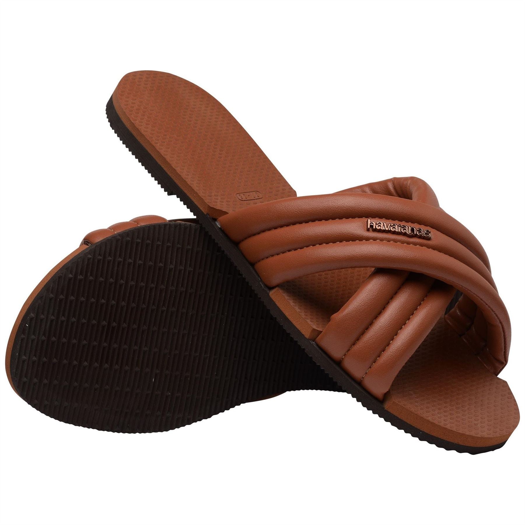 Havaianas Solid Patterned Open Toe Slide Sandals
