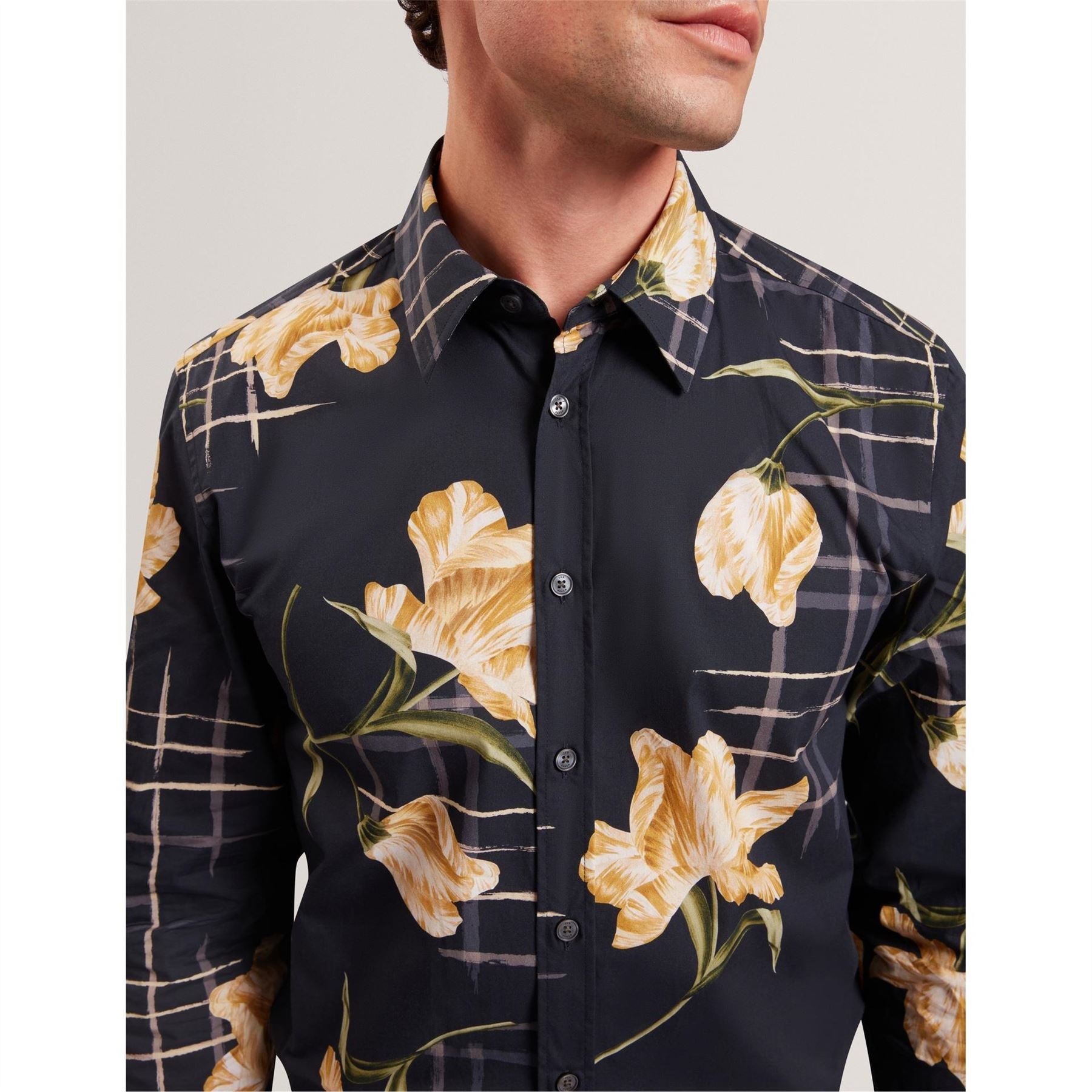 Ted Baker Floral Buddha Collared Long Sleeve Shirt