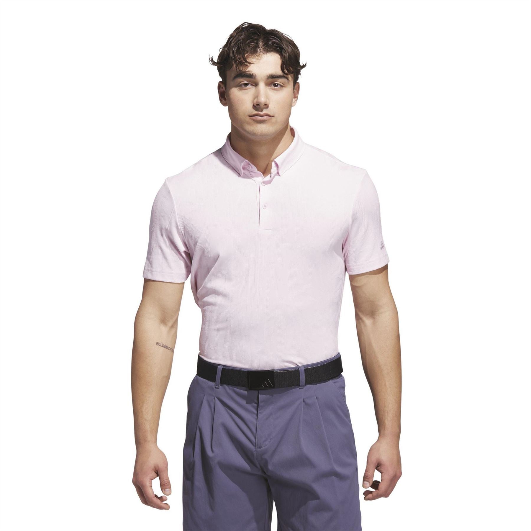 adidas Go To Text Short Sleeve Performance Polo Shirt
