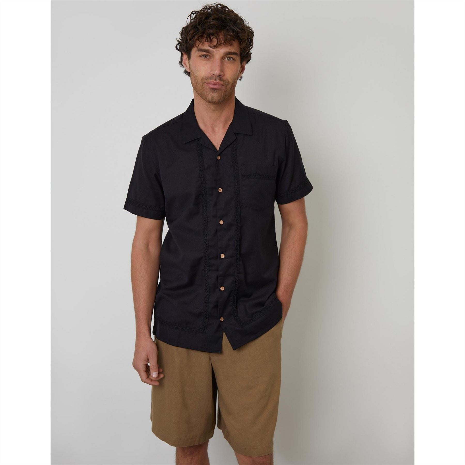 Threadbare Worden Short Sleeve Bowling Shirt