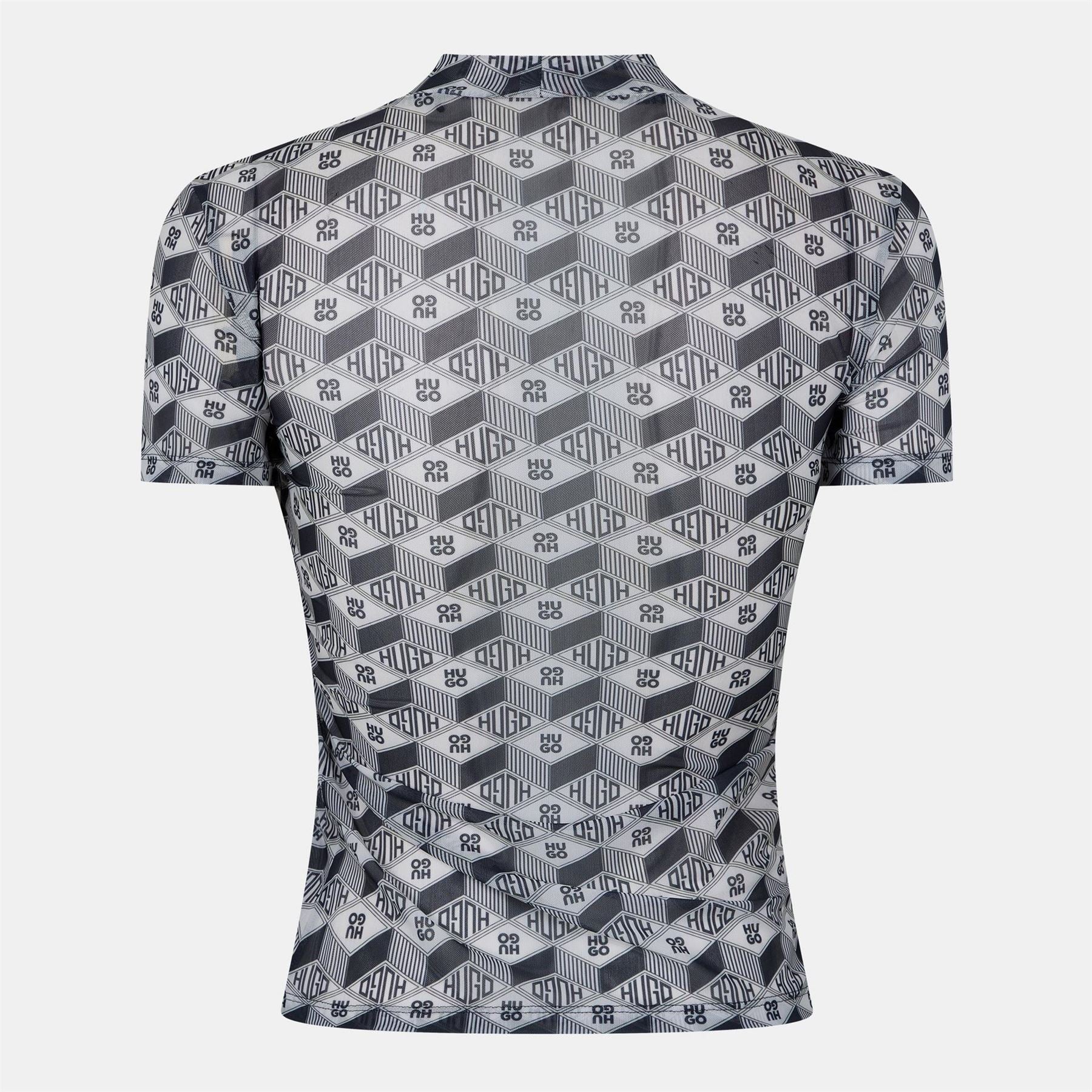 Hugo Mock Neck Slim Fit Lettering T-Shirt