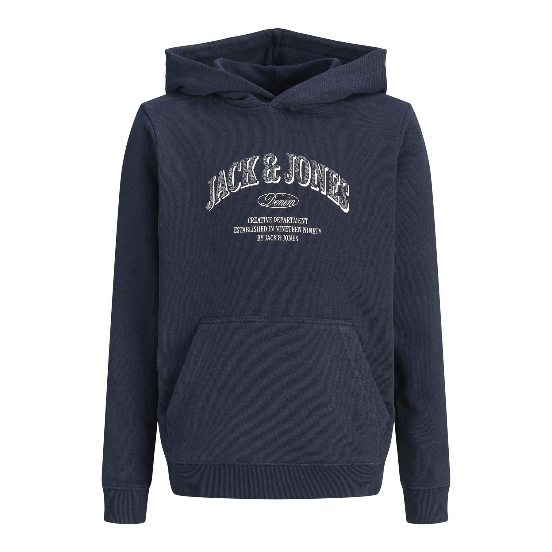 Jack and Jones Denver Wordmark Kangaroo Pocket Hoodie