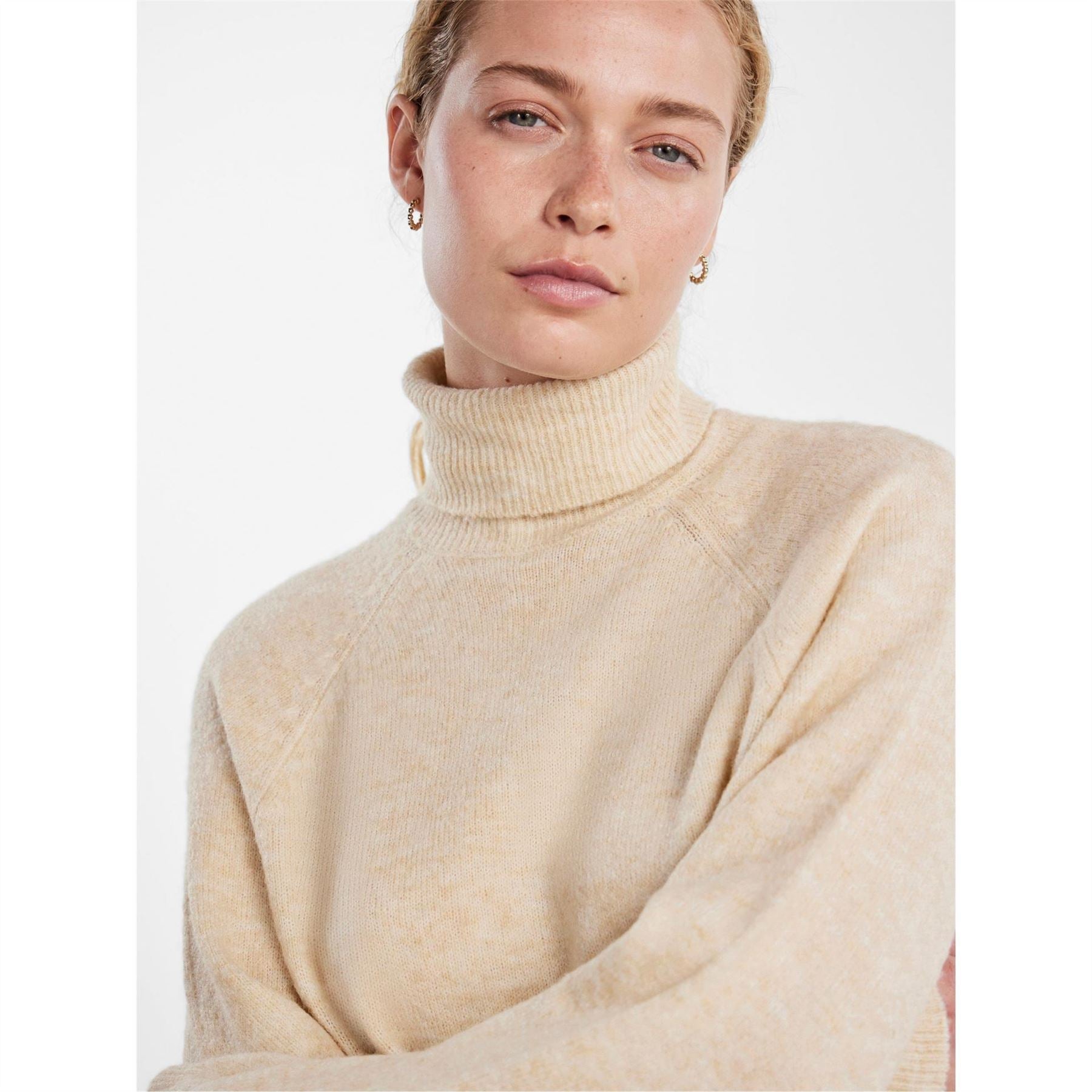 Pieces High Collar Hooded Regular Fit Sweatshirt