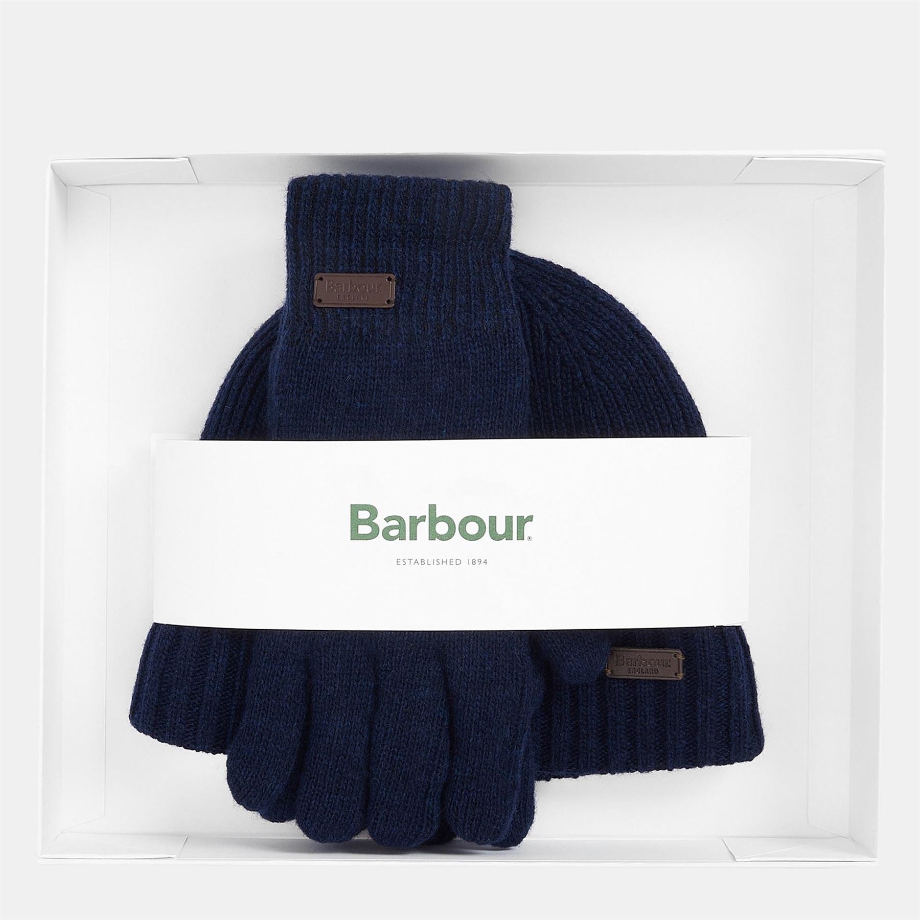 Barbour Wool Mix Beanie And Gloves Gift Set