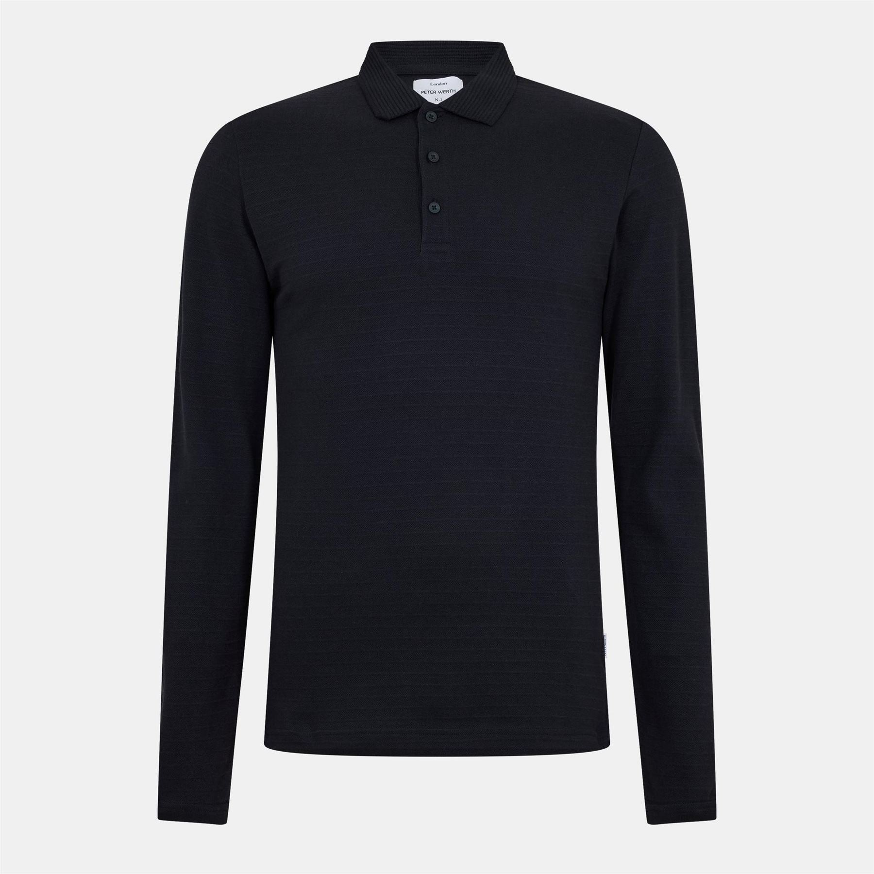 Peter Werth Albery Collared Long Sleeve Polo Shirt