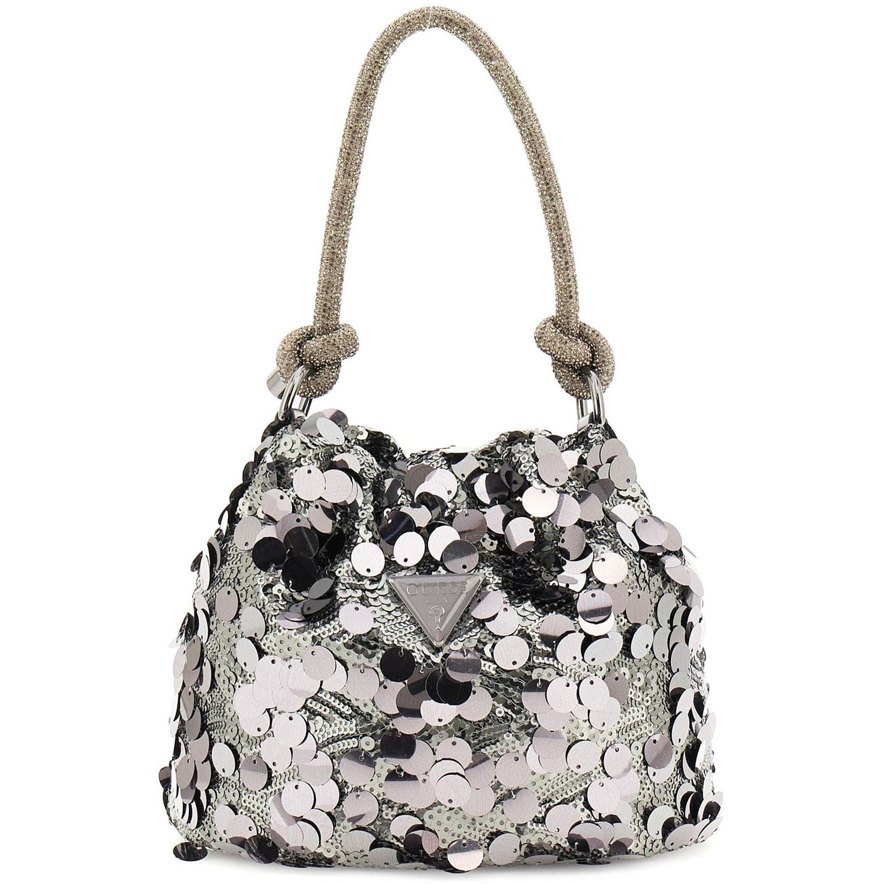 Guess Shine Metallic Sequin Grab Bag with Chain