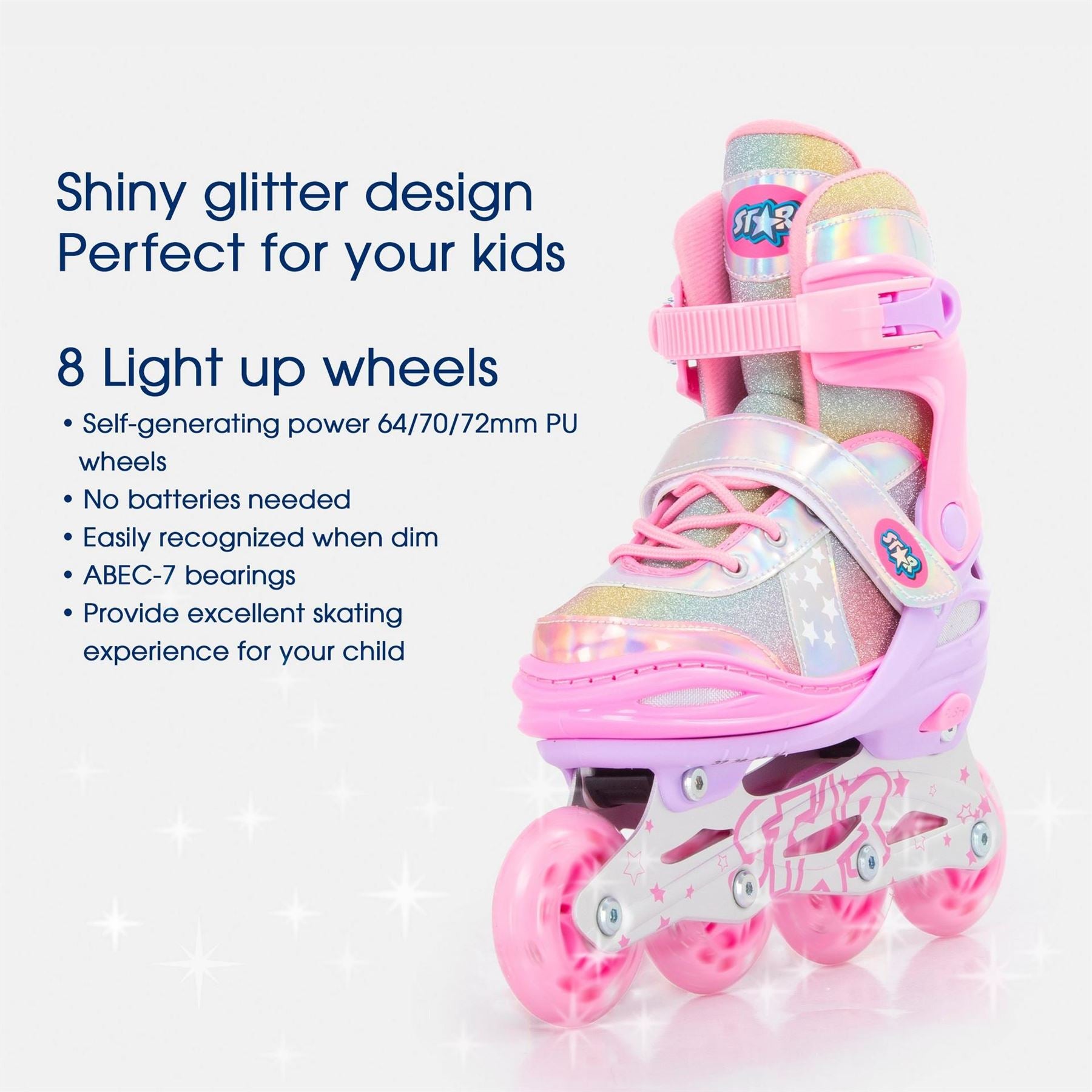 Star Inline Skates With Led Wheel Kids