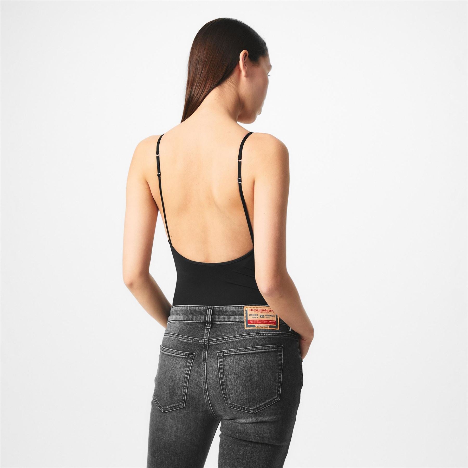 Diesel Cropped V-Neck Slim Fit Bodysuit