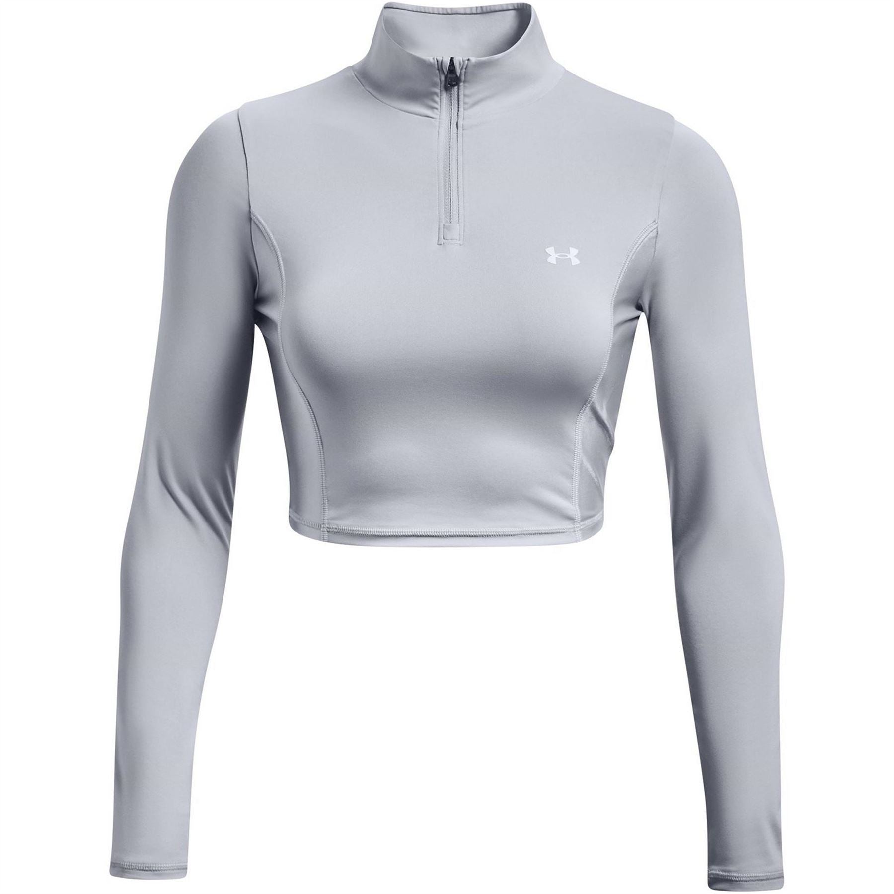 Under Armour Shine Crop Quarter Zip Fleece Top