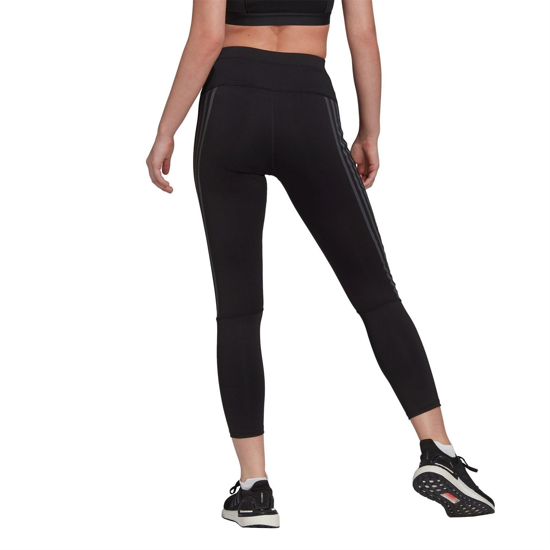 adidas Womens Icons 3 Stripe 7 8 Running Tights
