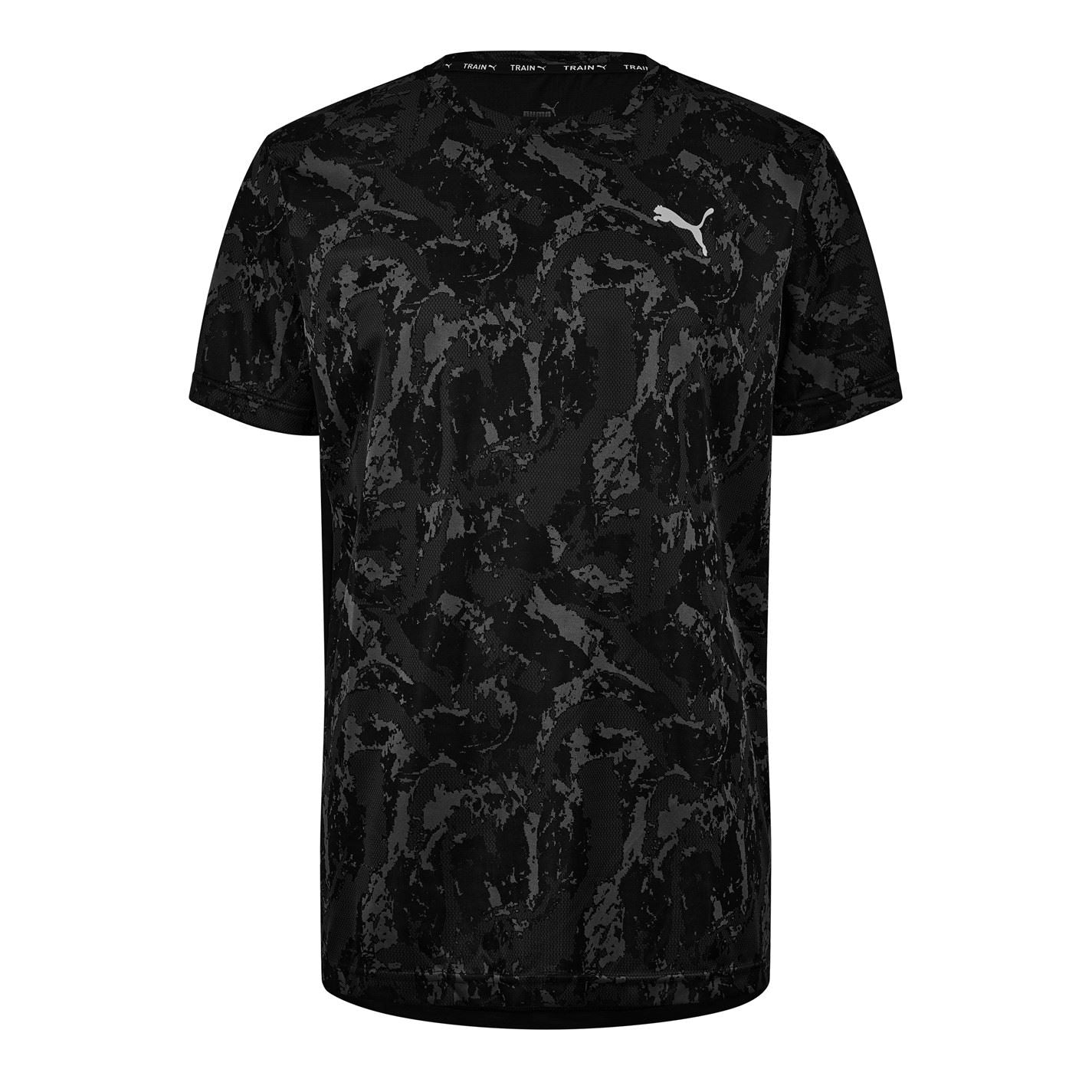 Puma Mens Train All Day Camo Tee Speed Brights Gym Top
