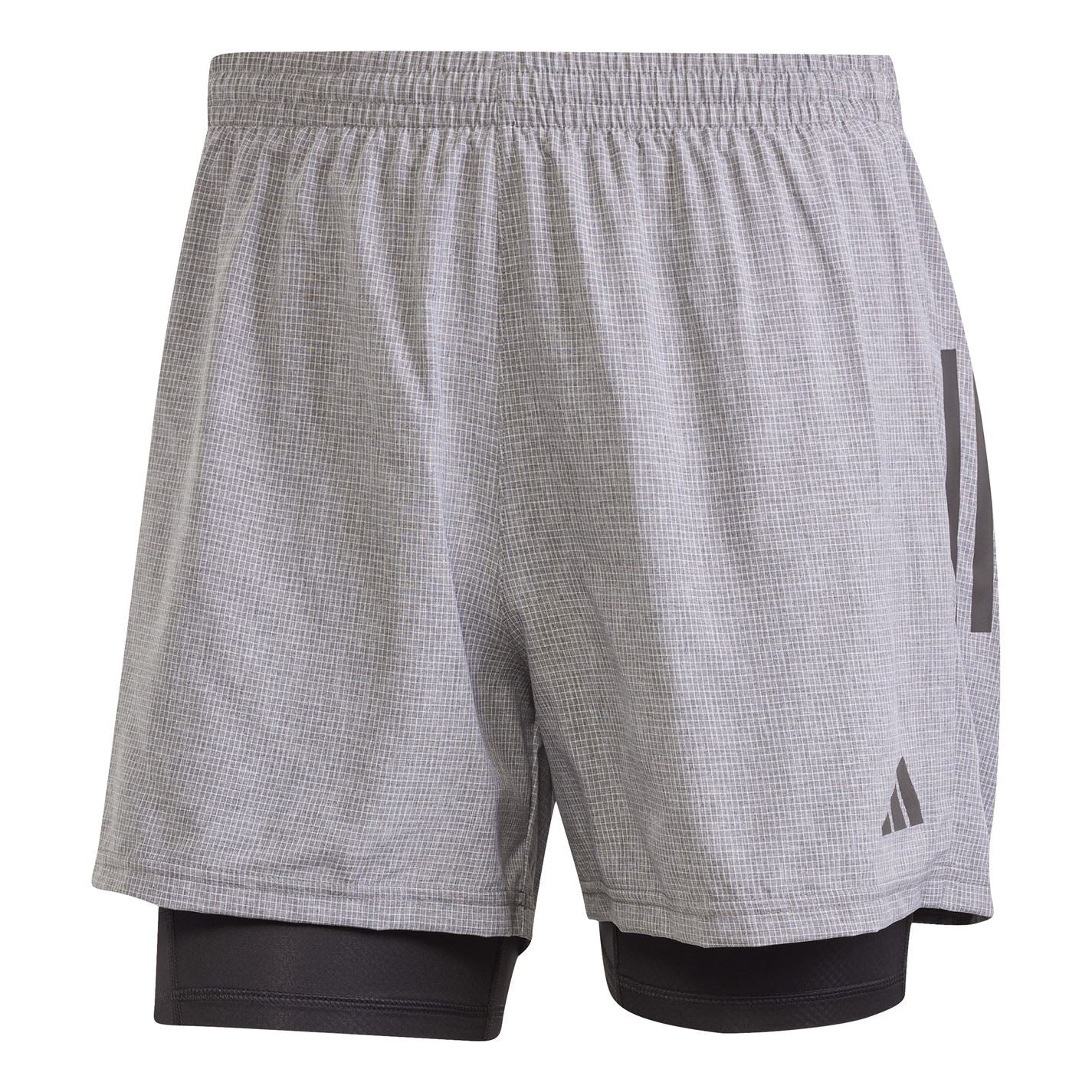 adidas Mens Own The Run 3 Stripes 2 In 1 Shorts