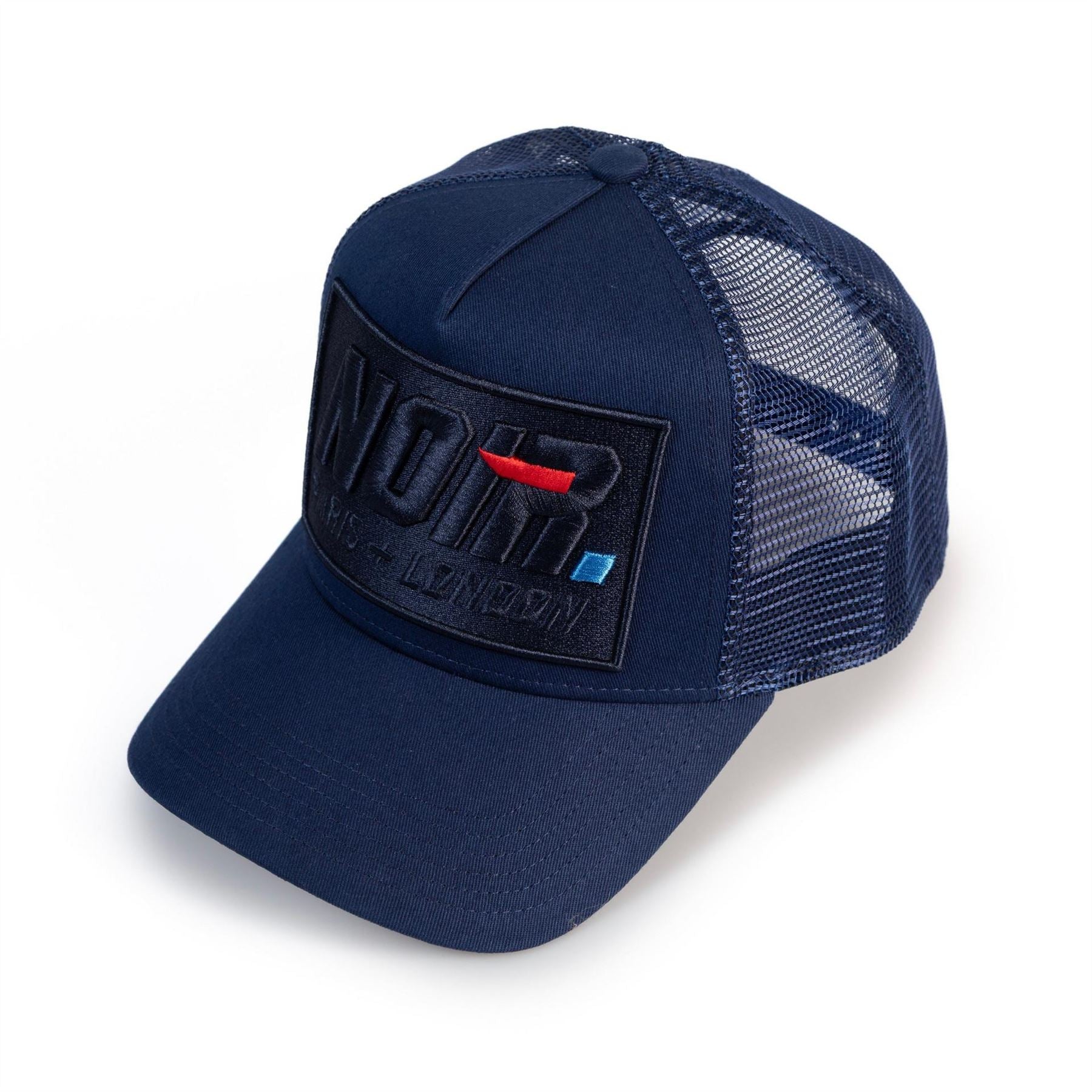 Societe Noir Vitesse Logo Lettering Mesh Trucker Cap