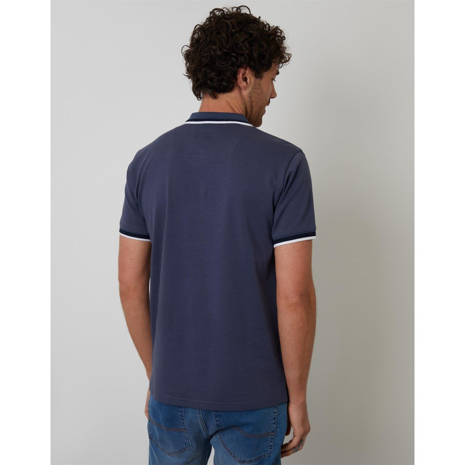 Threadbare Polo Donnegal Regular Fit Short Sleeve Shirt