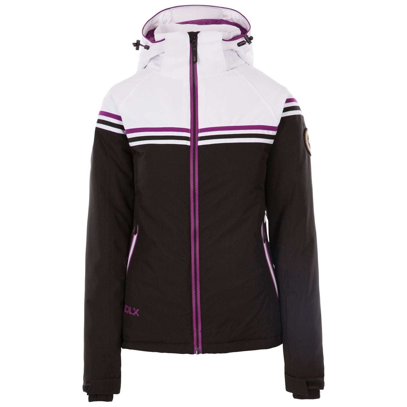 DLX Sharla Hooded Stripe Ski Jacket