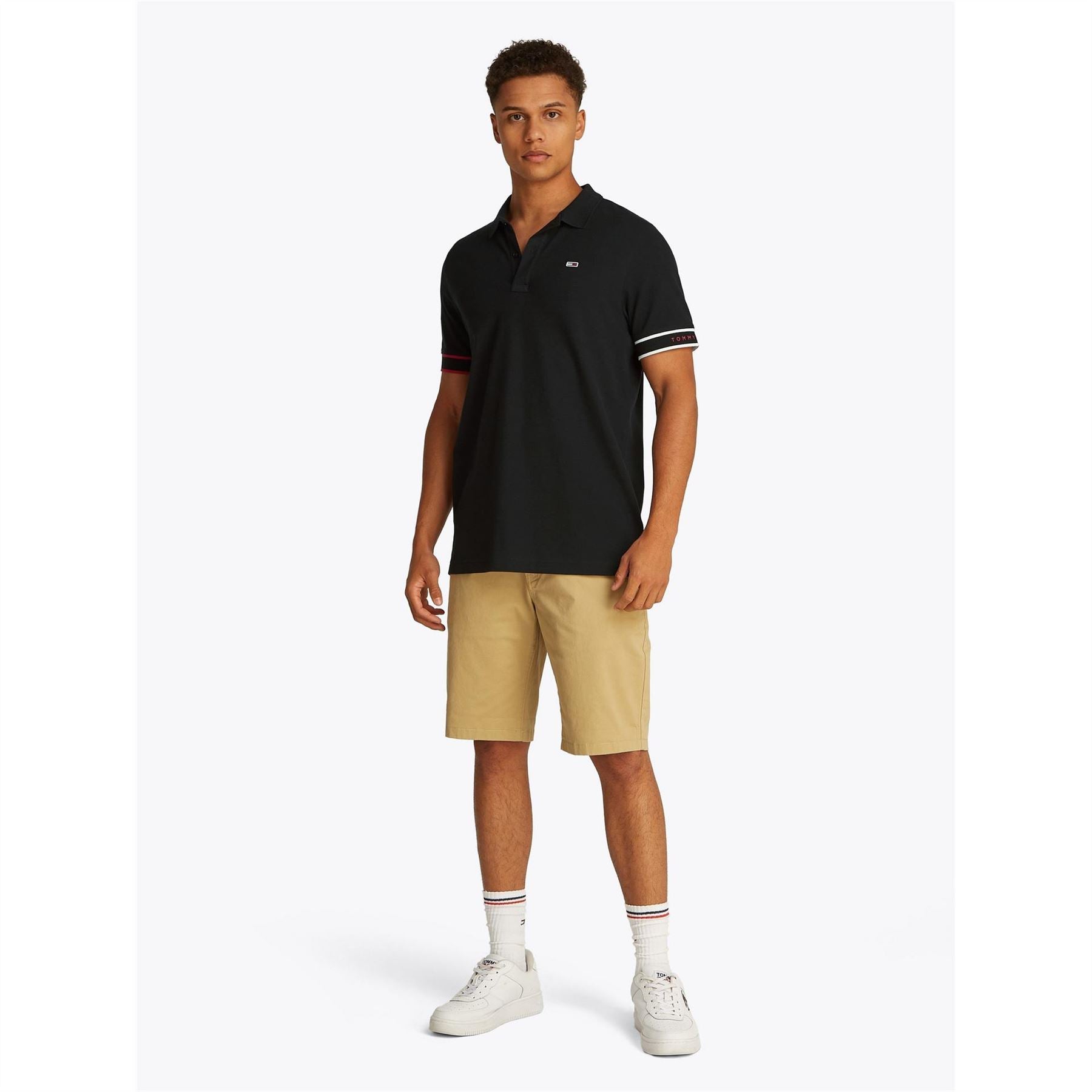 Tommy Jeans Slim Fit Flag Graphic Collared Short Sleeve Polo