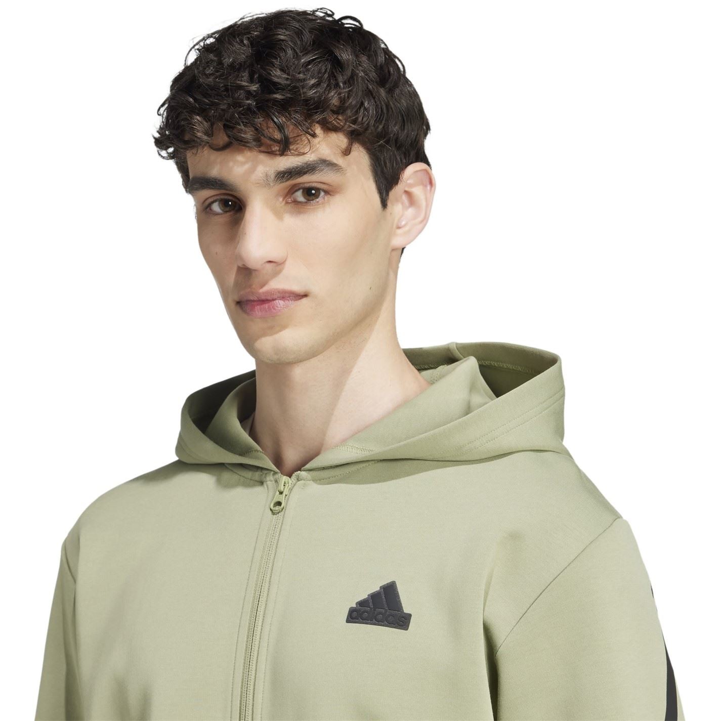 adidas Mens Future Icons 3 Stripes Full Zip Hoodie