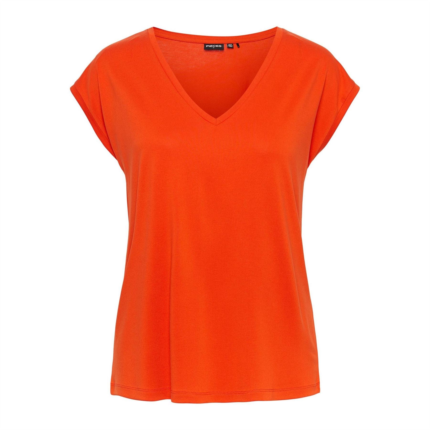 Pieces Regular Fit Knit V-Neck T-Shirt