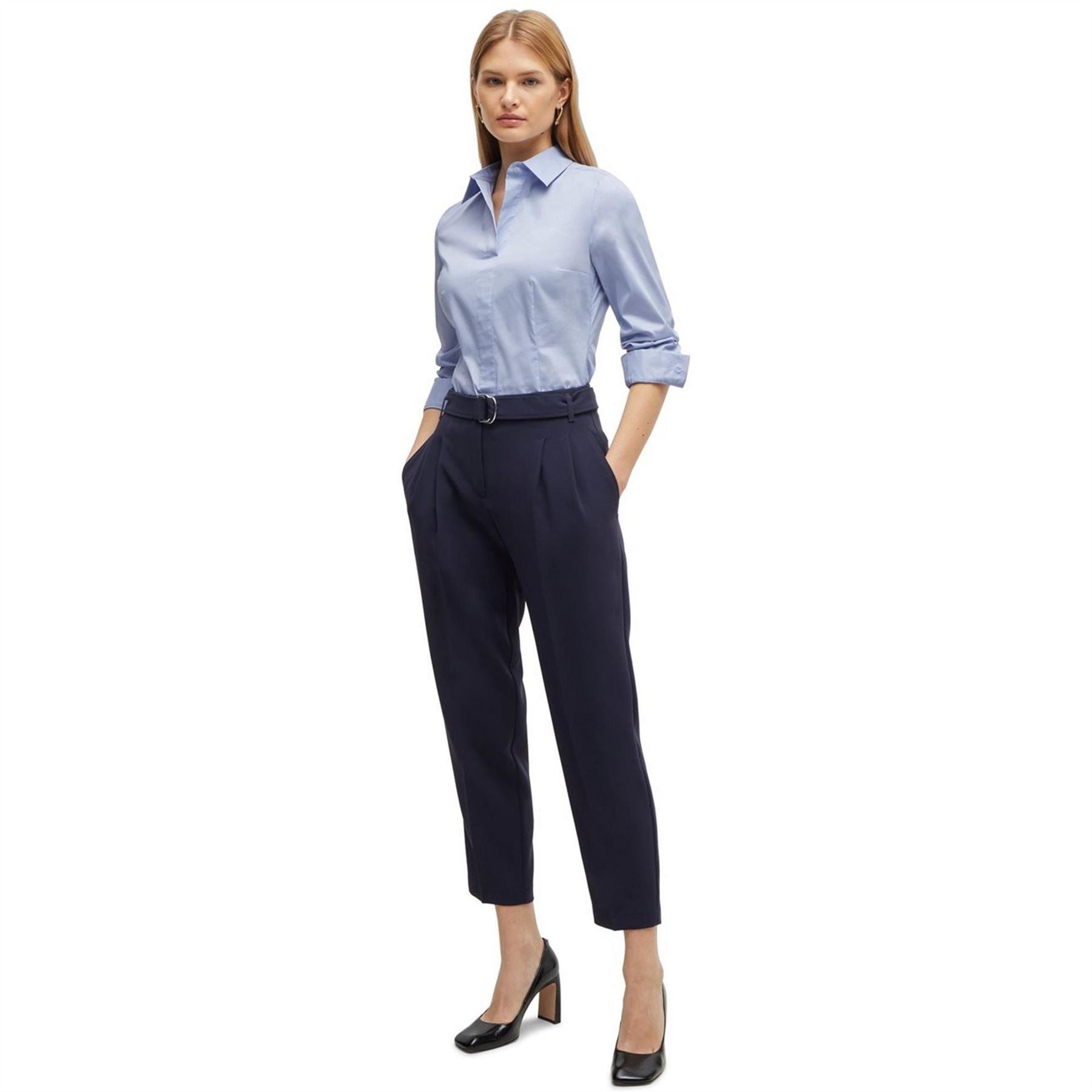 Boss Collared Neck Long Sleeve Regular Fit Shirt