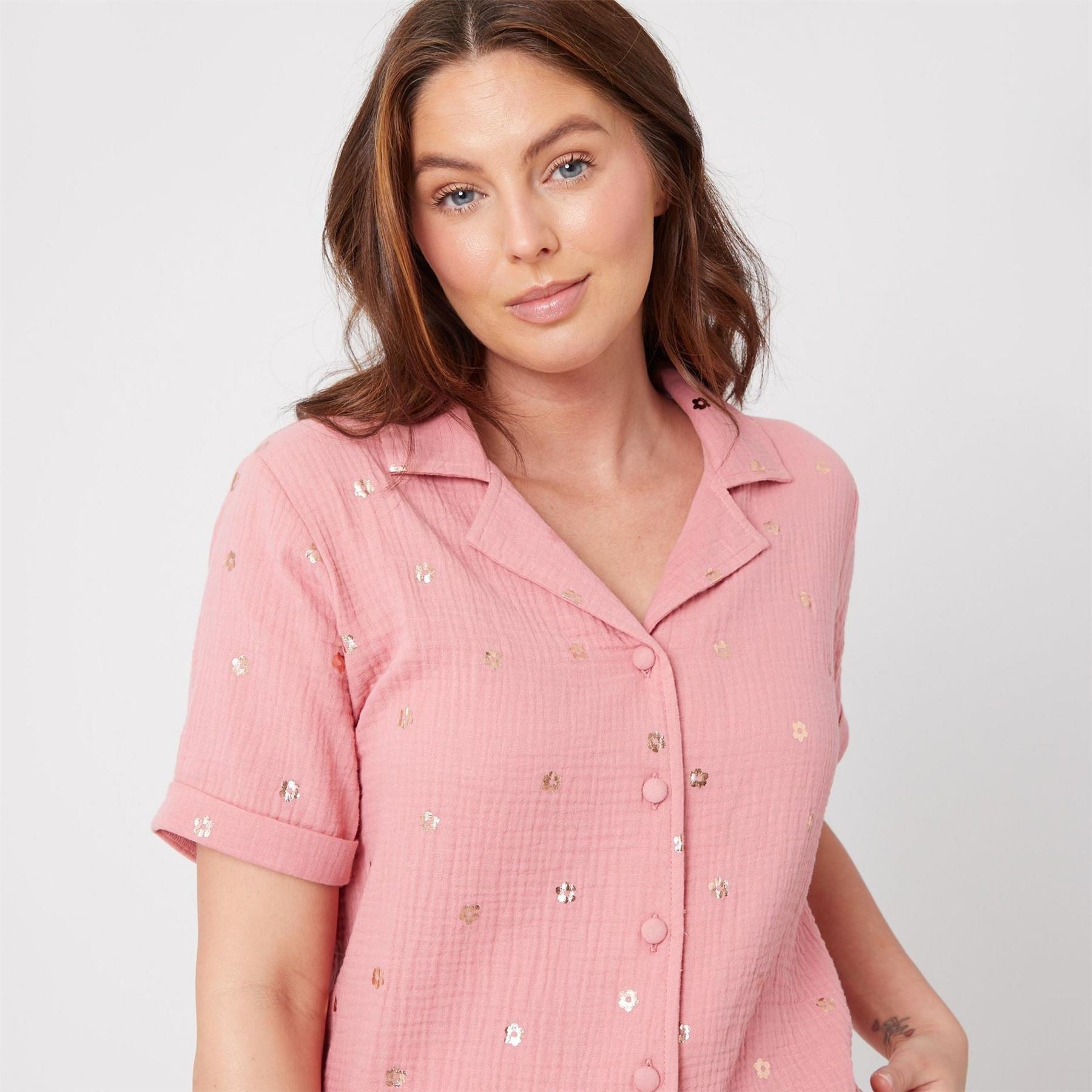 Be You Foil Flower Short Sleeve Pyjama Sets