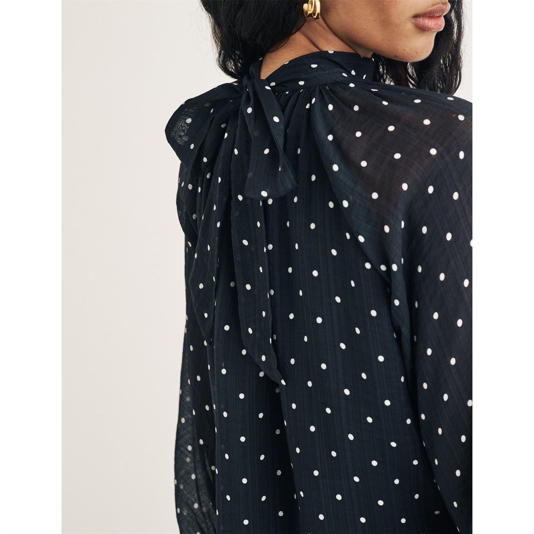 Nobodys Child High Neck Relaxed Fit Long Sleeve Blouse