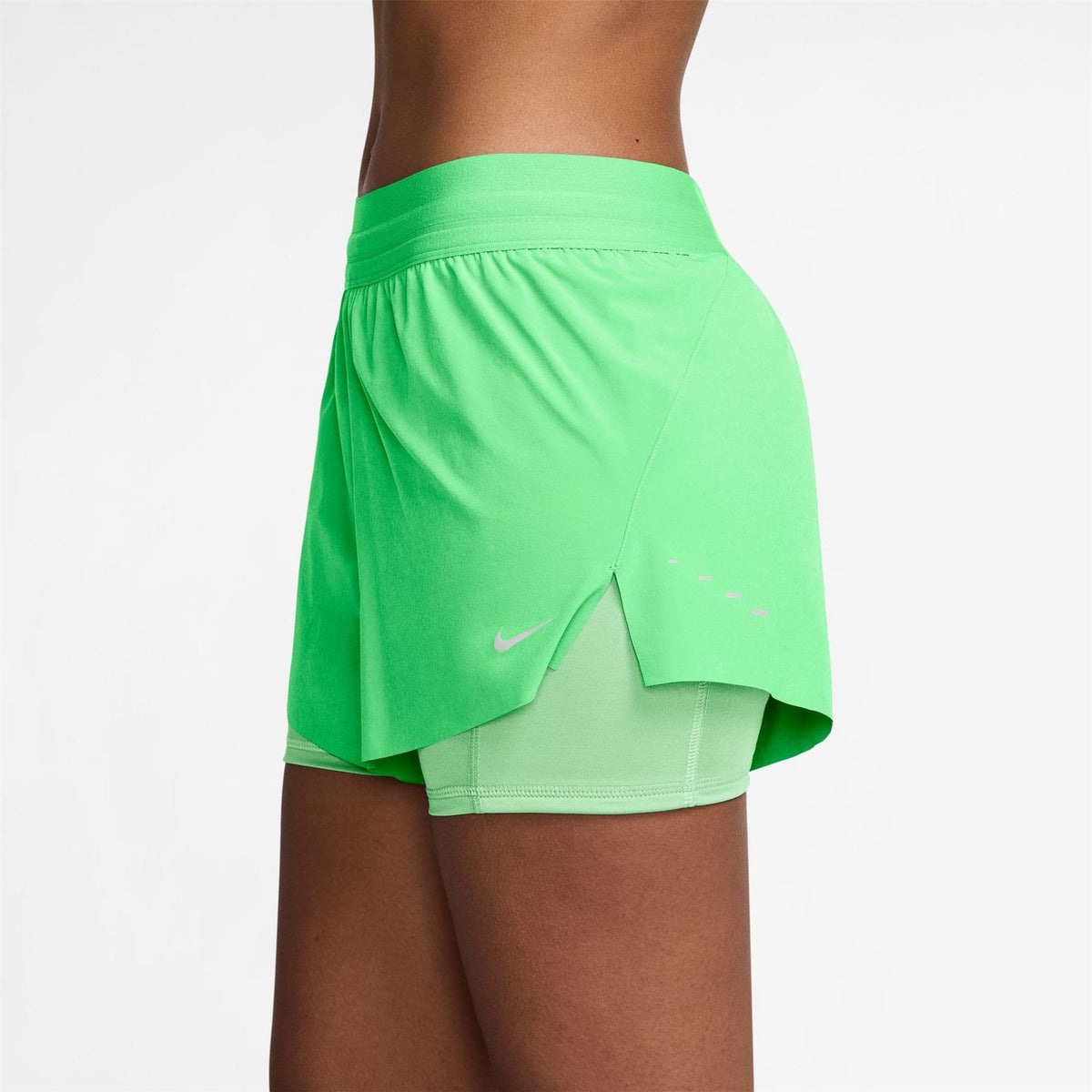 Nike Womens Dri Fit Swift Mid Rise 3 2 In 1 Shorts